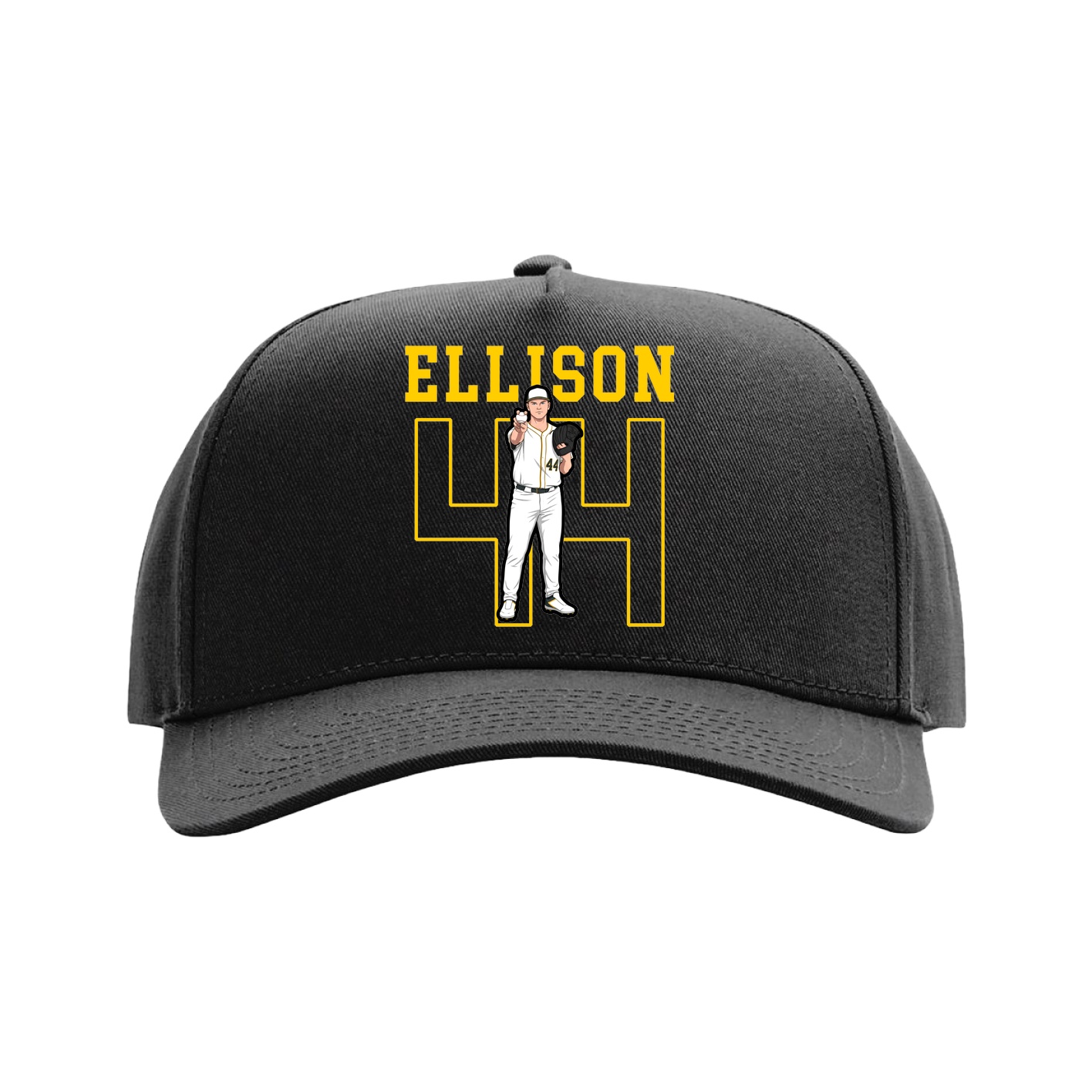Full Fabric Five-Panel Champ Cap — Shirsey in Black