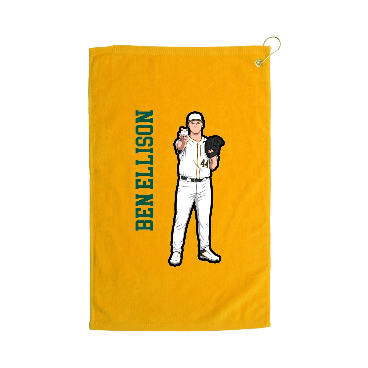 Golf Towel — Name Vertical in Gold