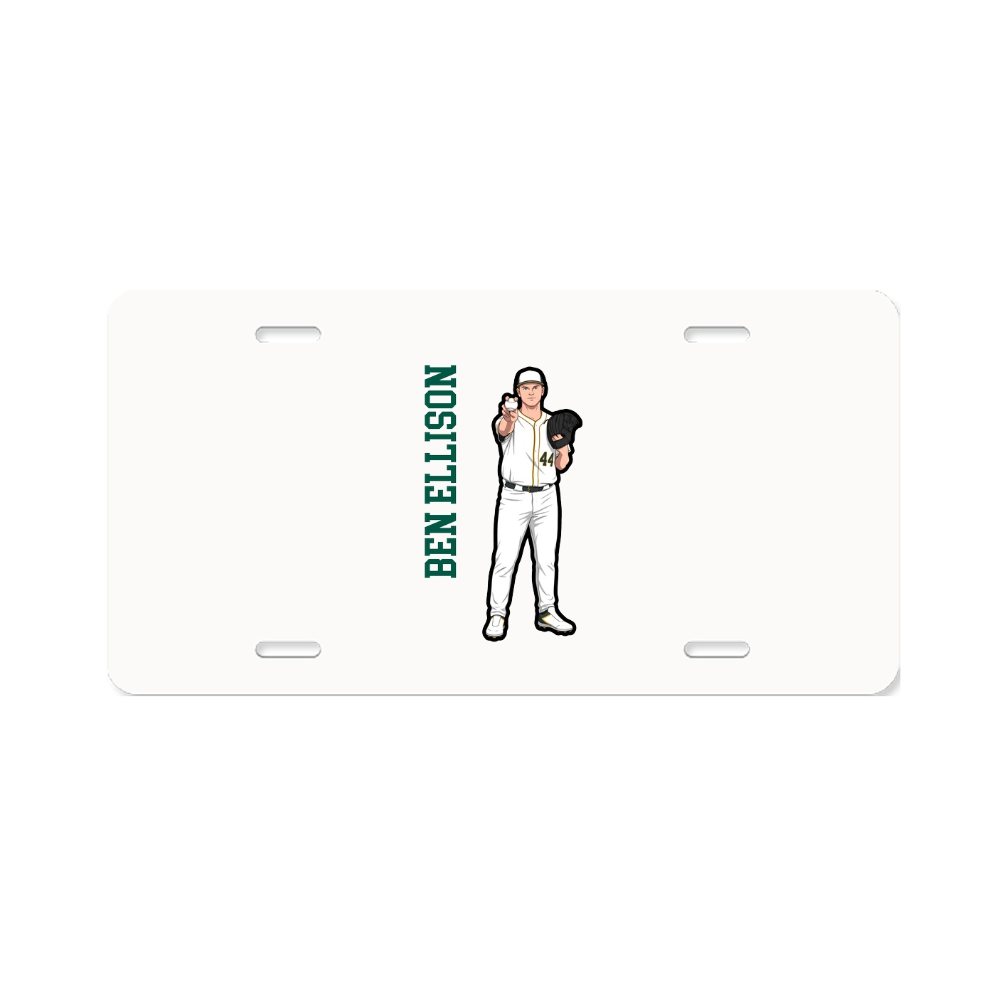 License Plate — Name Vertical in Classic