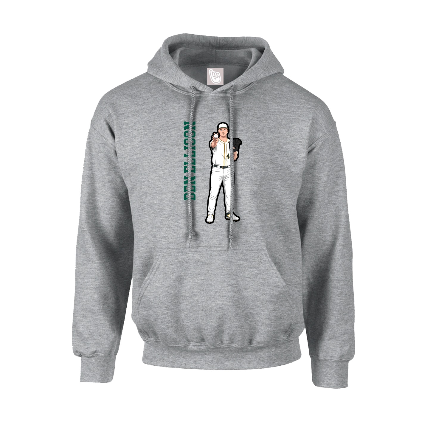 Youth Hoodie — Name Vertical in Grey