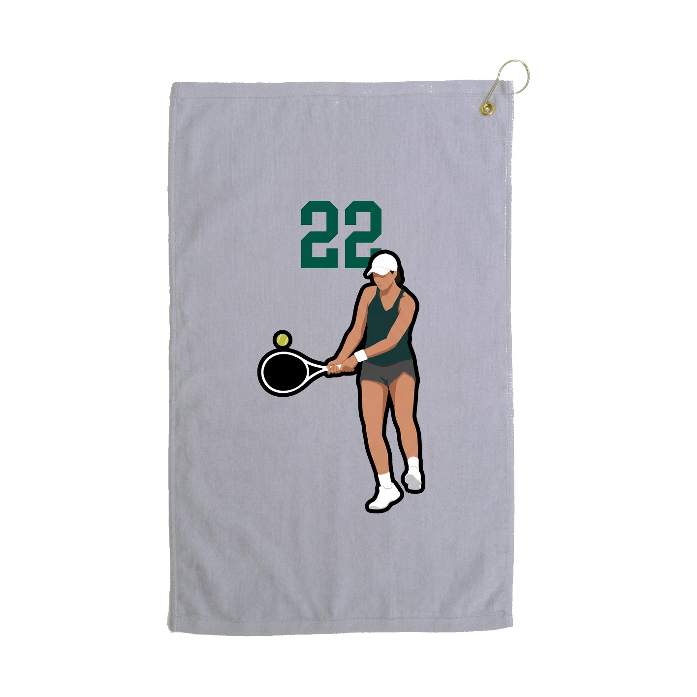 Golf Towel — Number Top in Grey