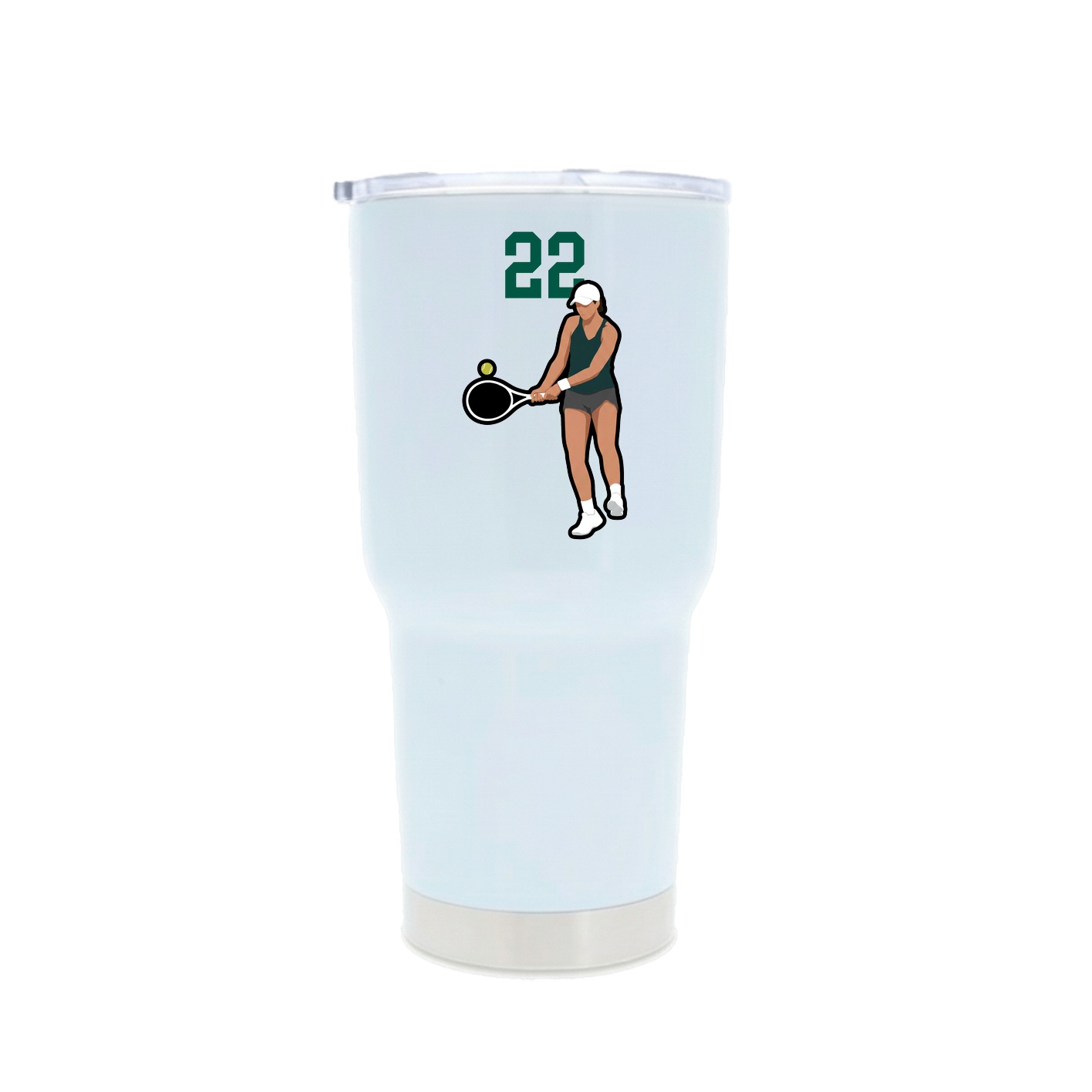 30oz Stainless Steel Tumbler — Number Top in White