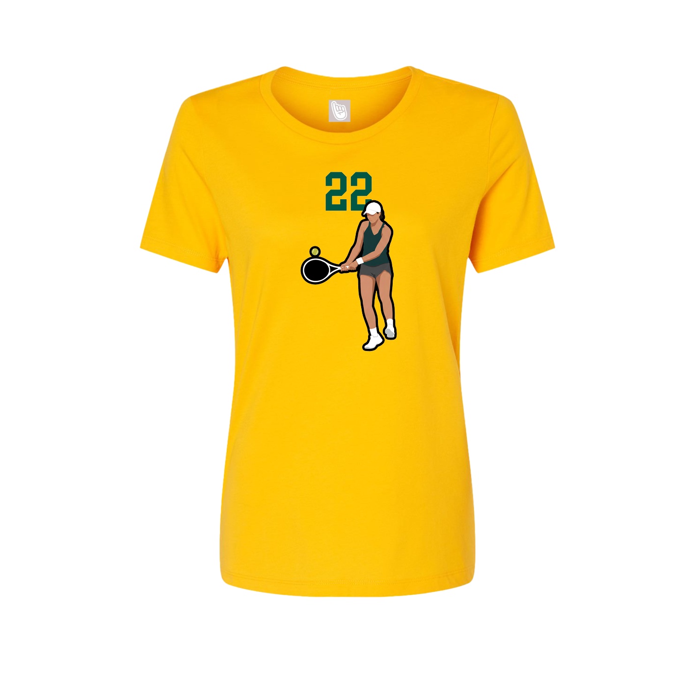 Womens Tee — Number Top in Gold