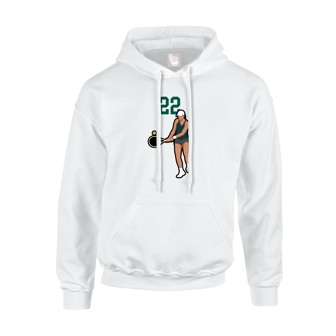 Youth Hoodie — Number Top in White