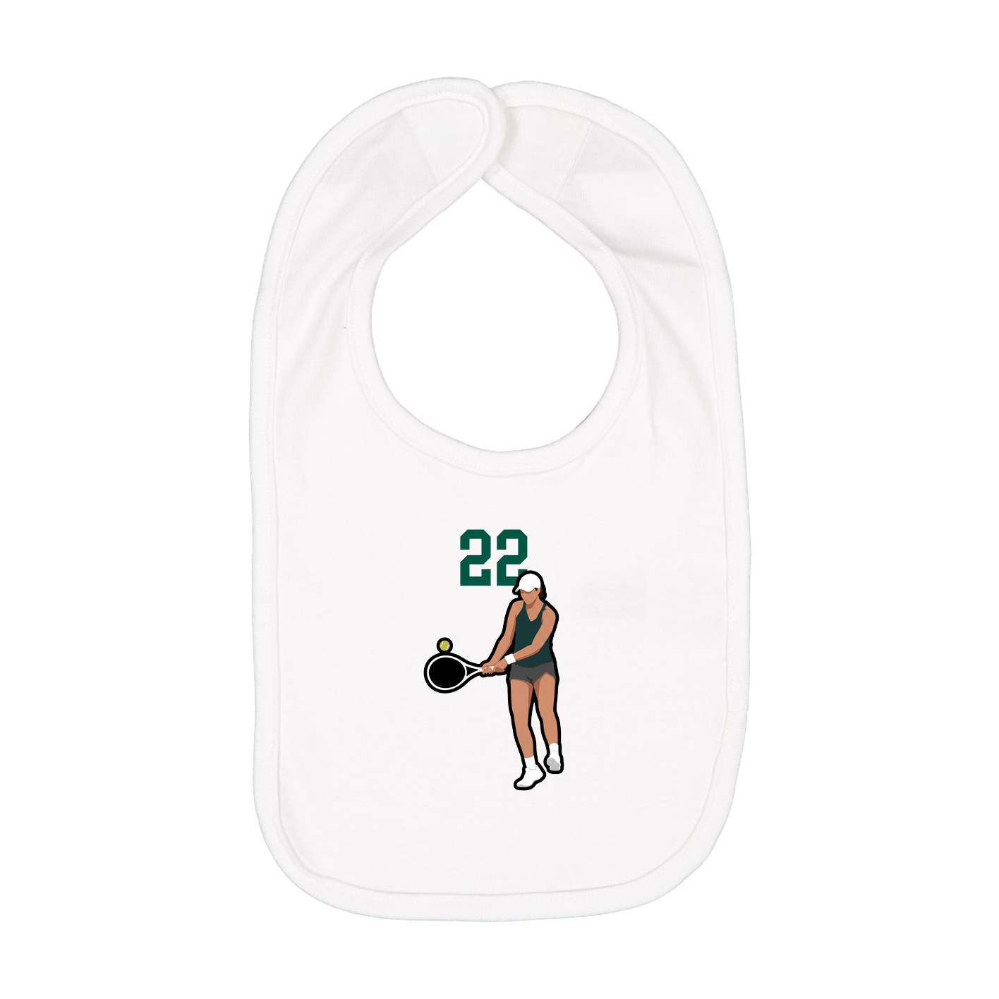 Infant Bib — Number Top in White