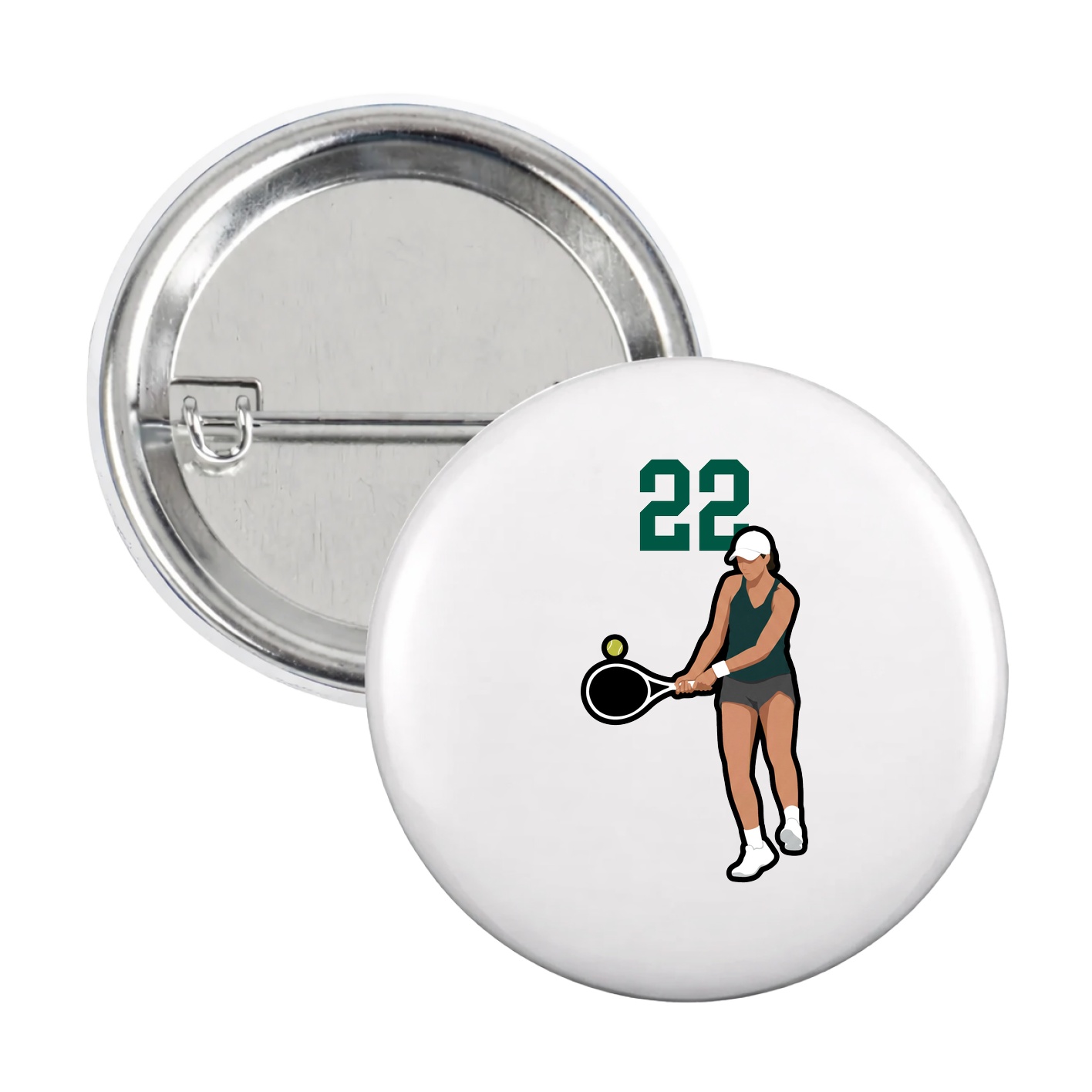 Game Day Button — Number Top in White