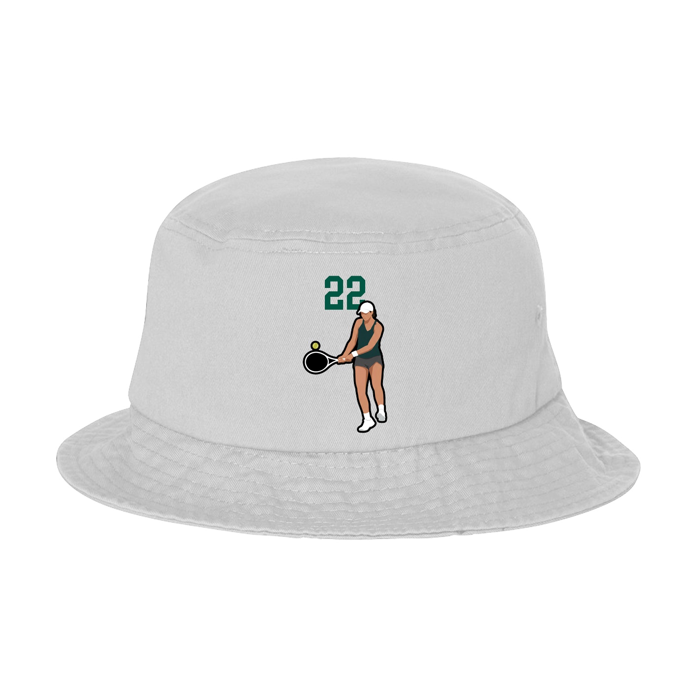 Bucket Cap — Number Top in White