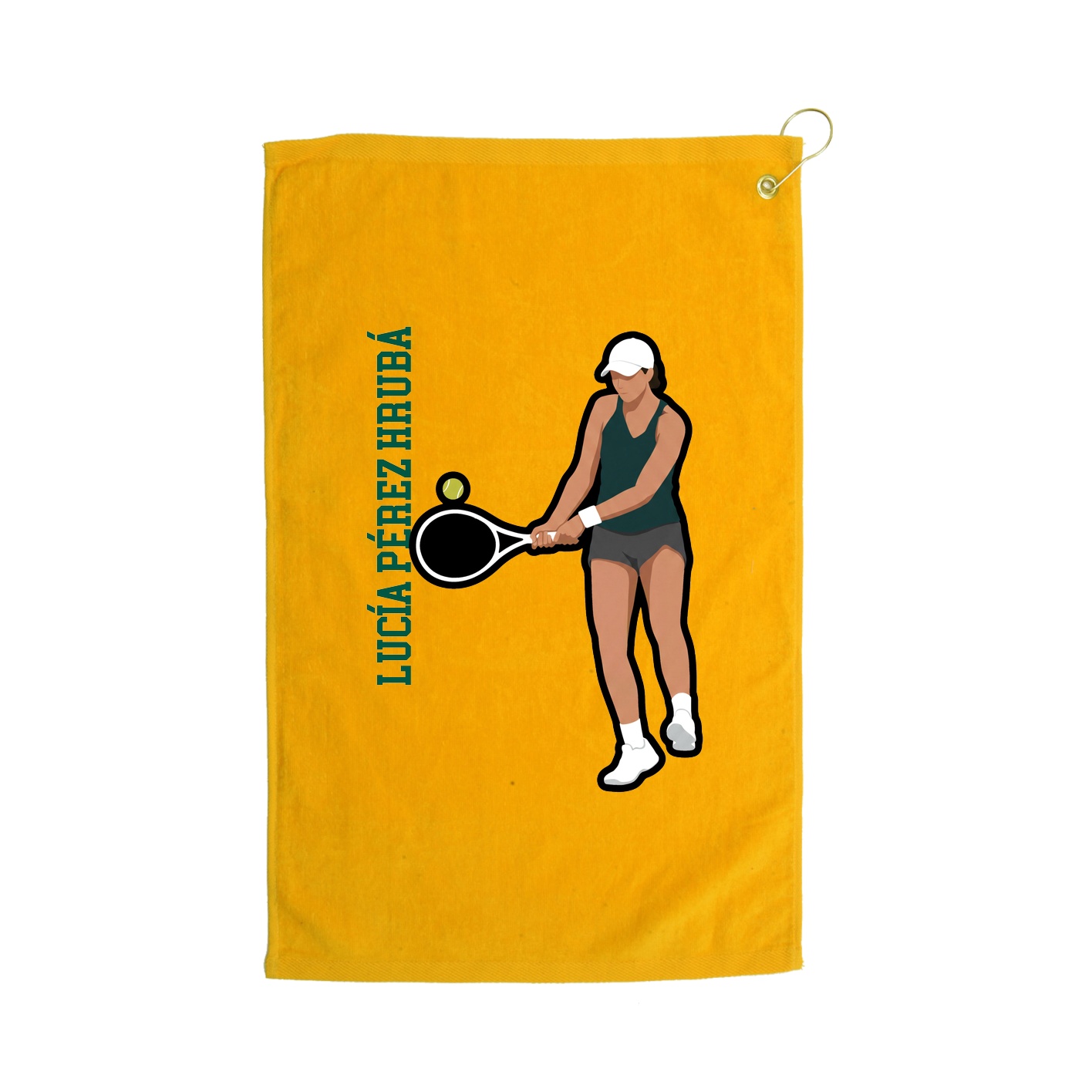 Golf Towel — Name Vertical in Gold
