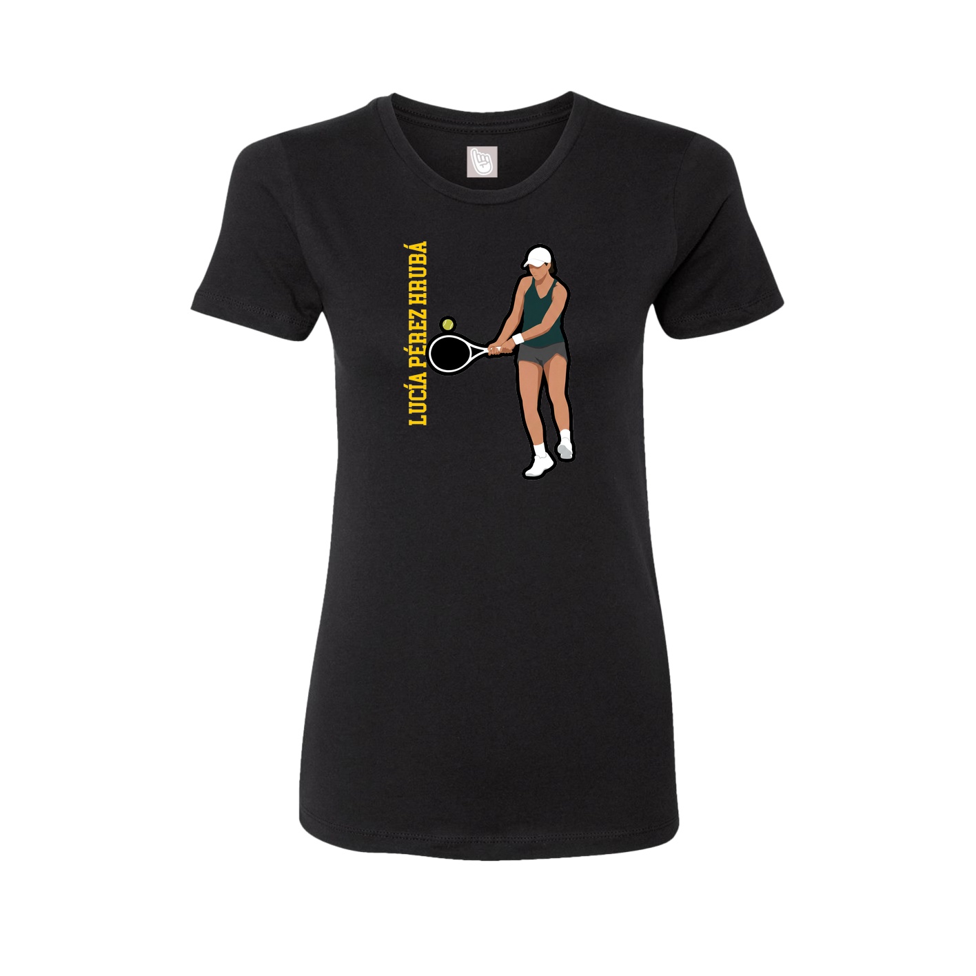 Fitted Women's Tee — Name Vertical in Black