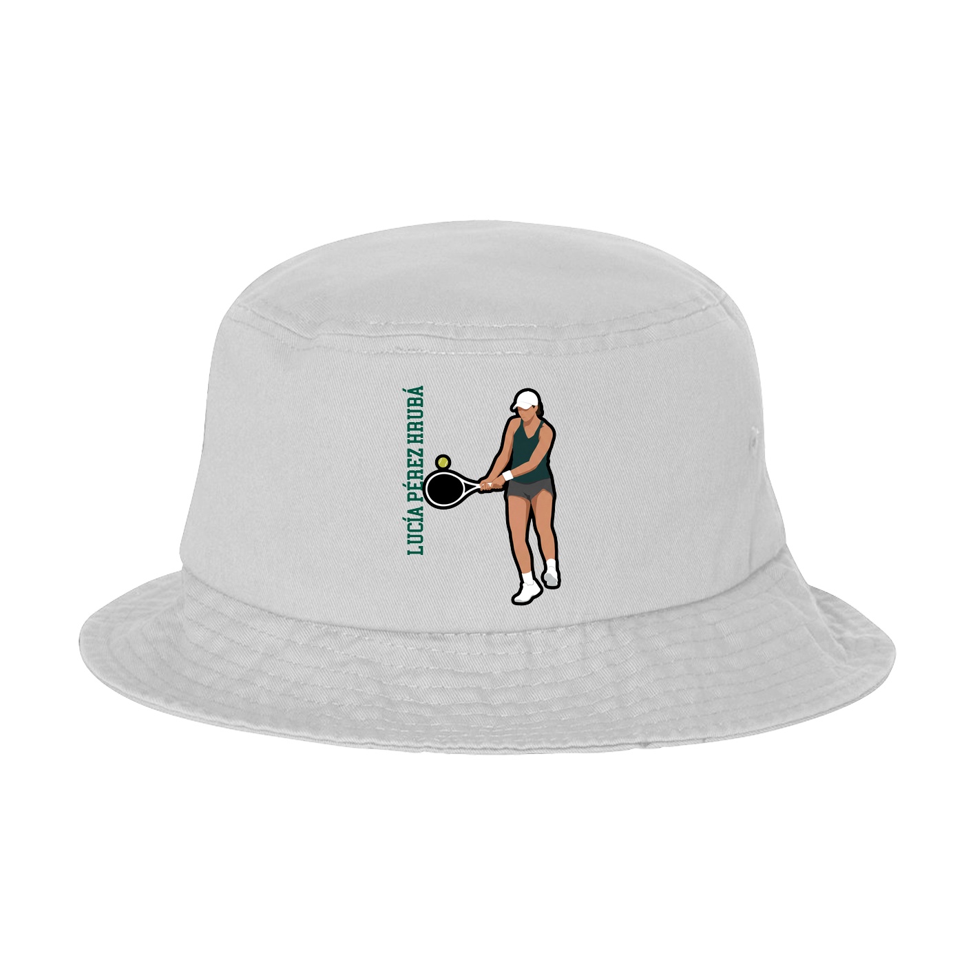 Bucket Cap — Name Vertical in White