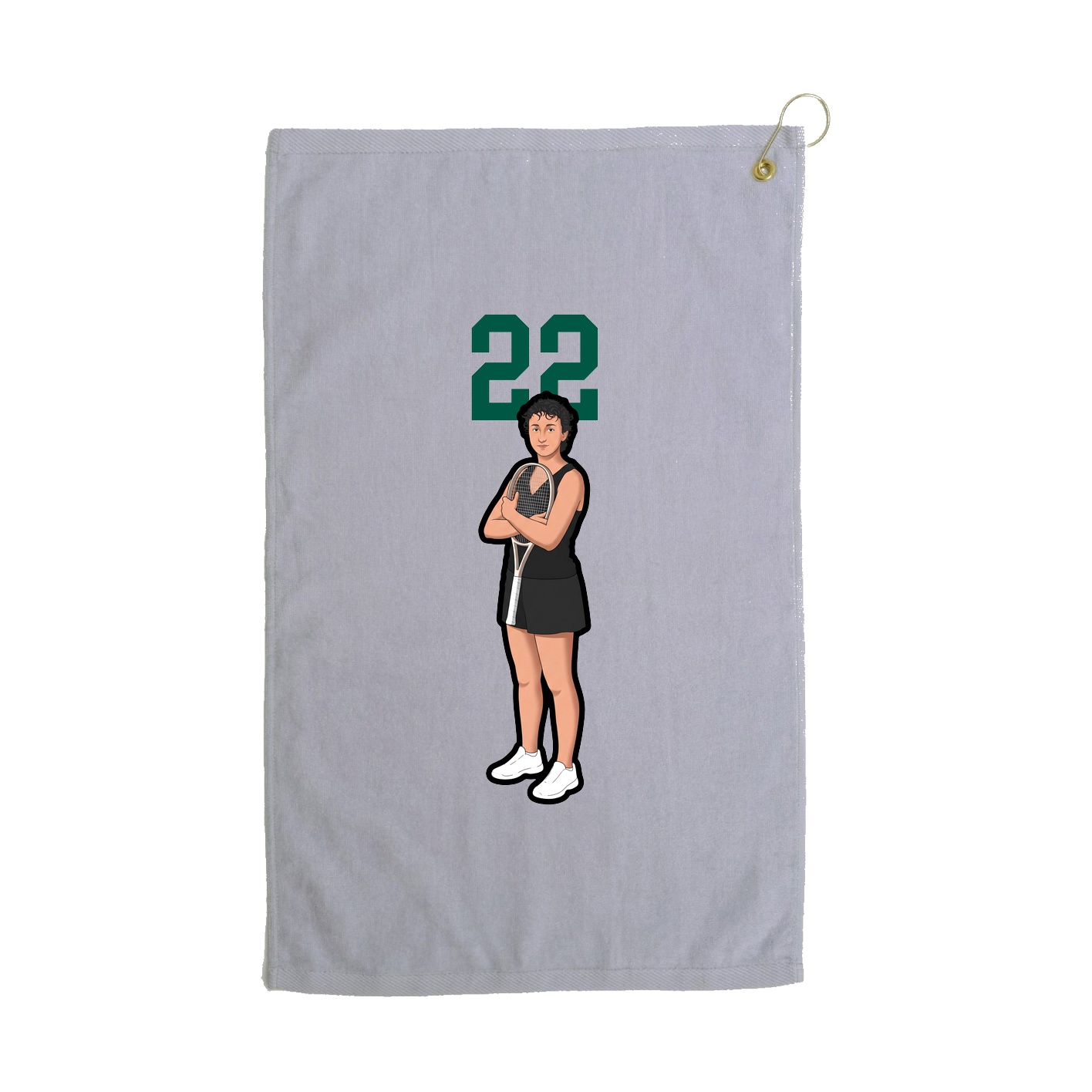 Golf Towel — Number Top in Grey