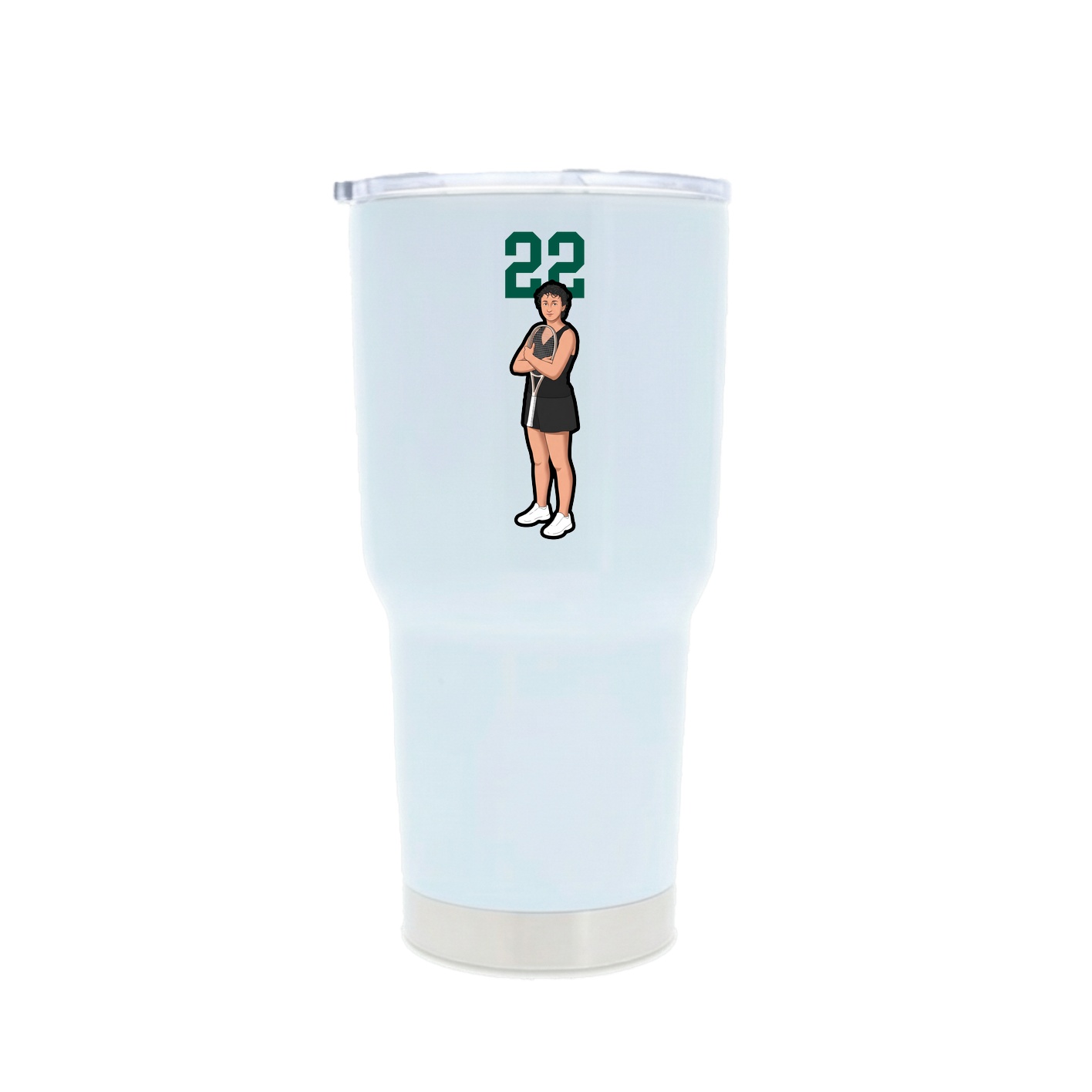 30oz Stainless Steel Tumbler — Number Top in White