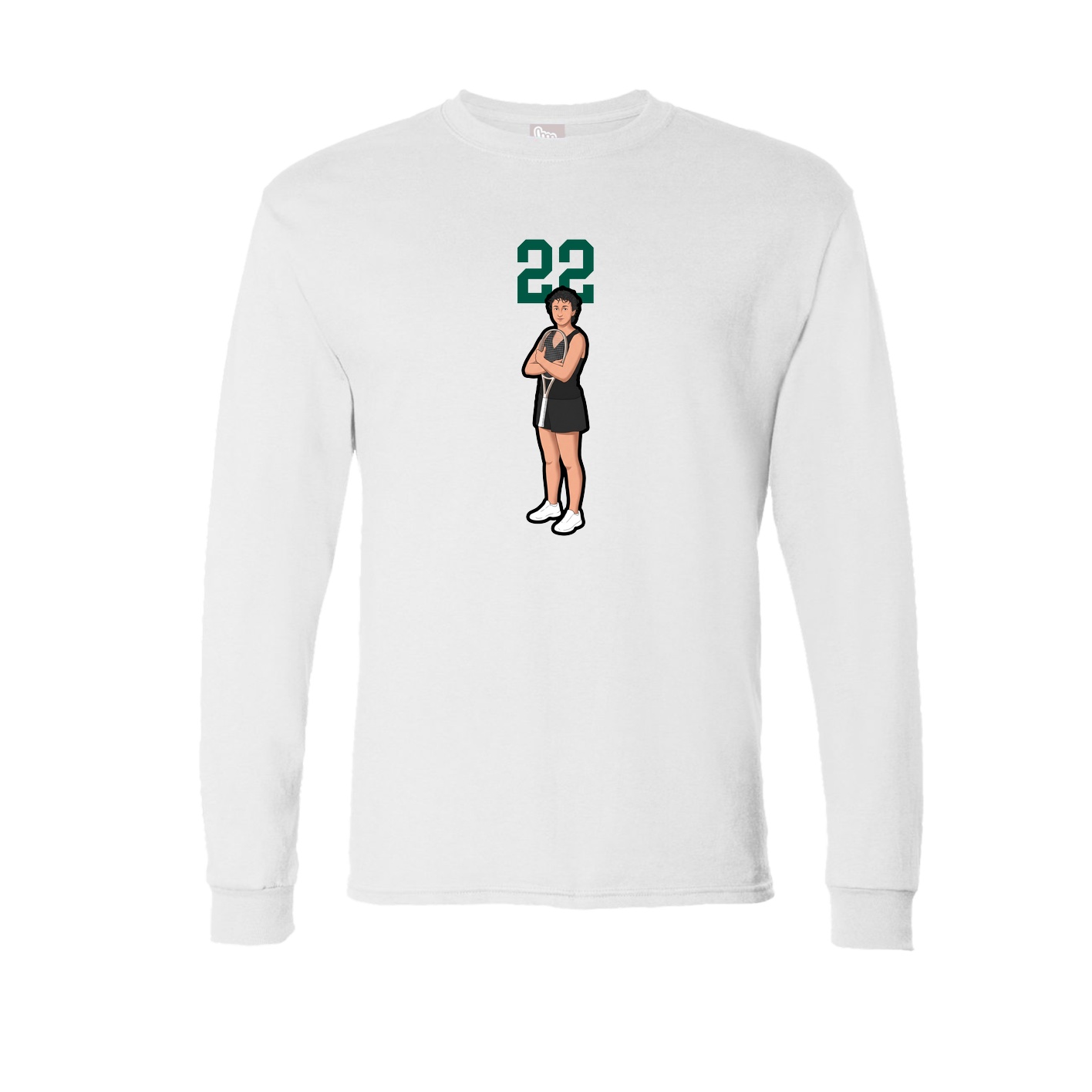Long Sleeve Tee — Number Top in White