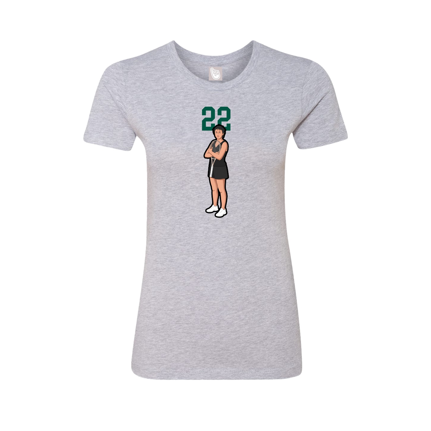 Womens Tee — Number Top in Grey