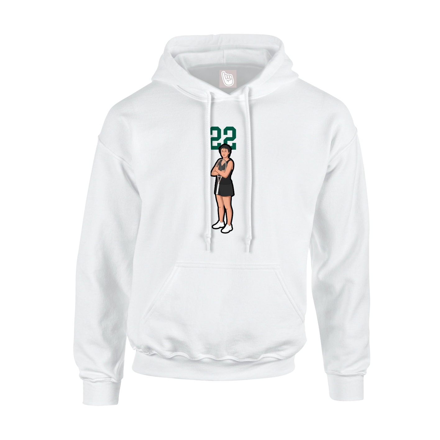 Youth Hoodie — Number Top in White