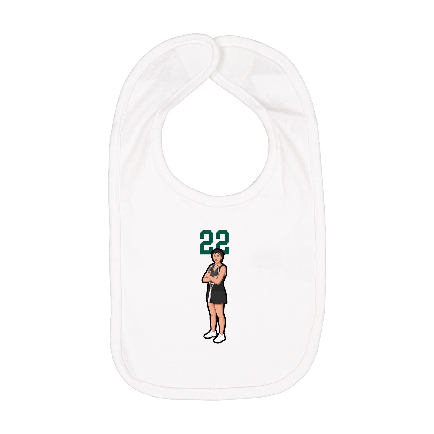 Infant Bib — Number Top in White