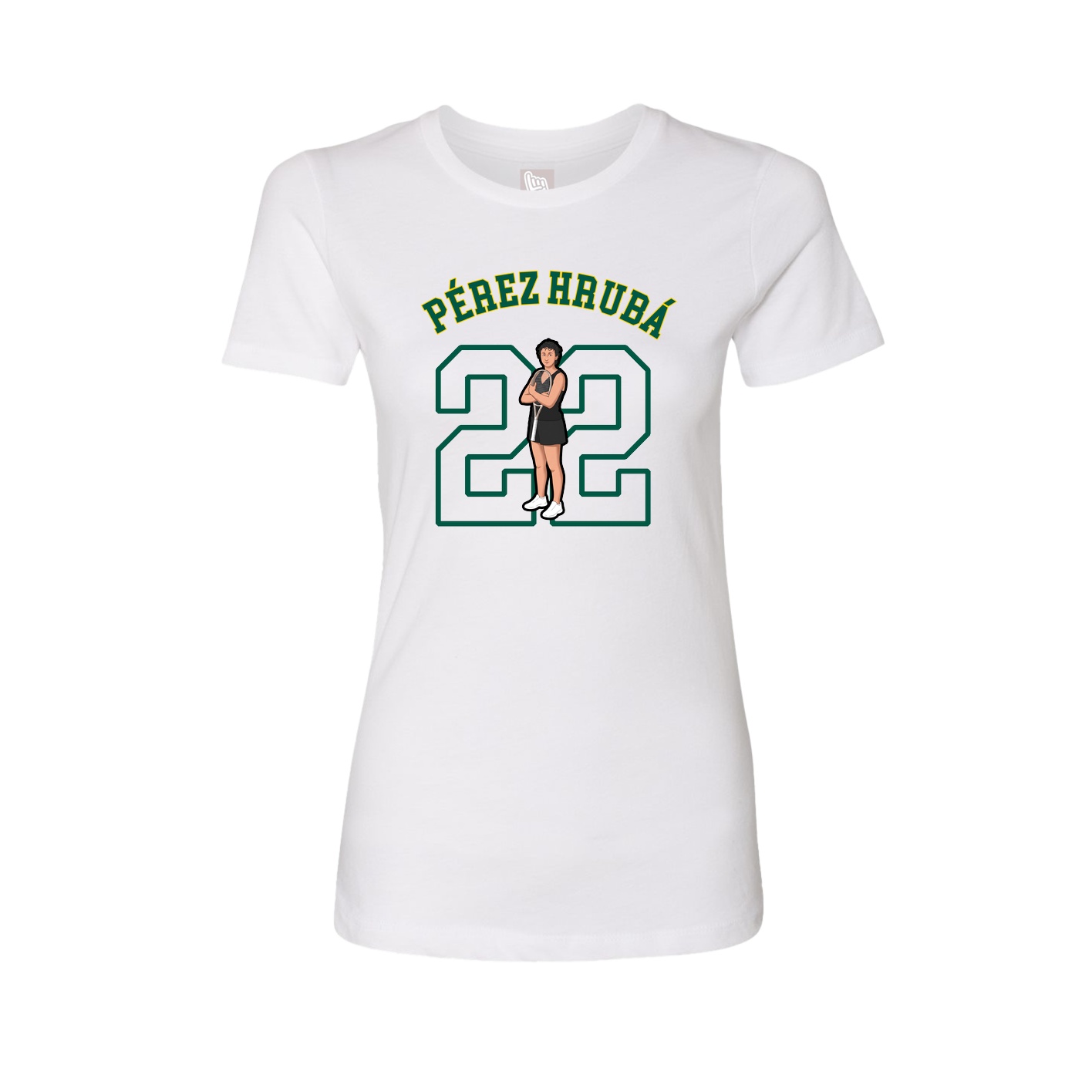 Fitted Women's Tee — Shirsey Arch in White