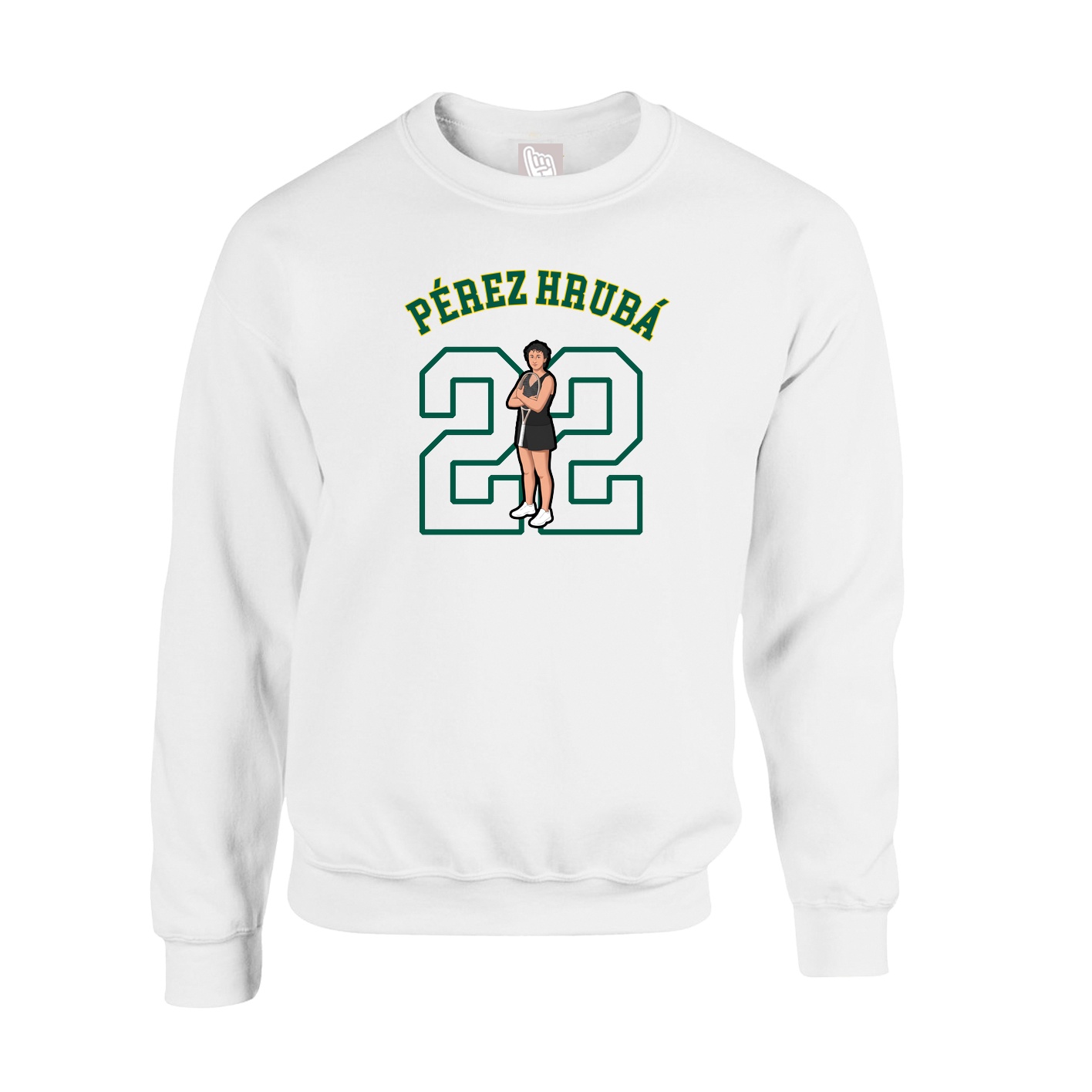 Fleece Crew — Shirsey Arch in White