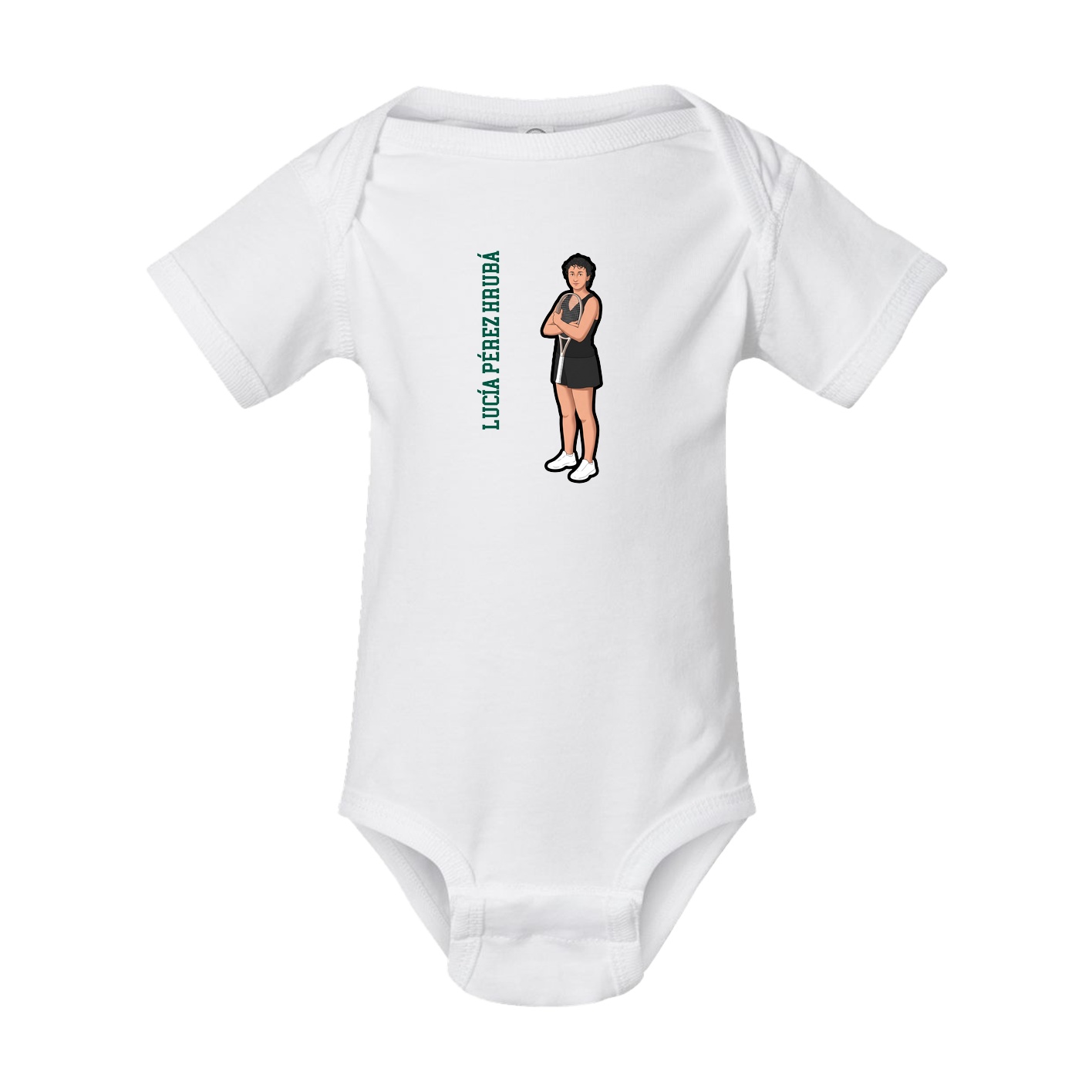 Baby Onesie — Name Vertical in White