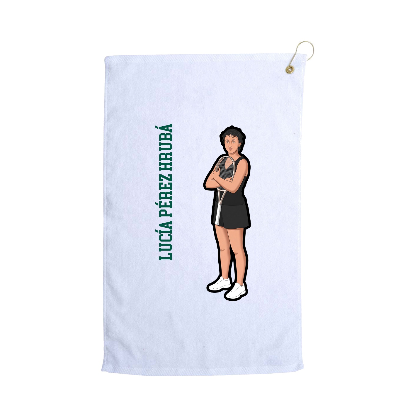 Golf Towel — Name Vertical in White