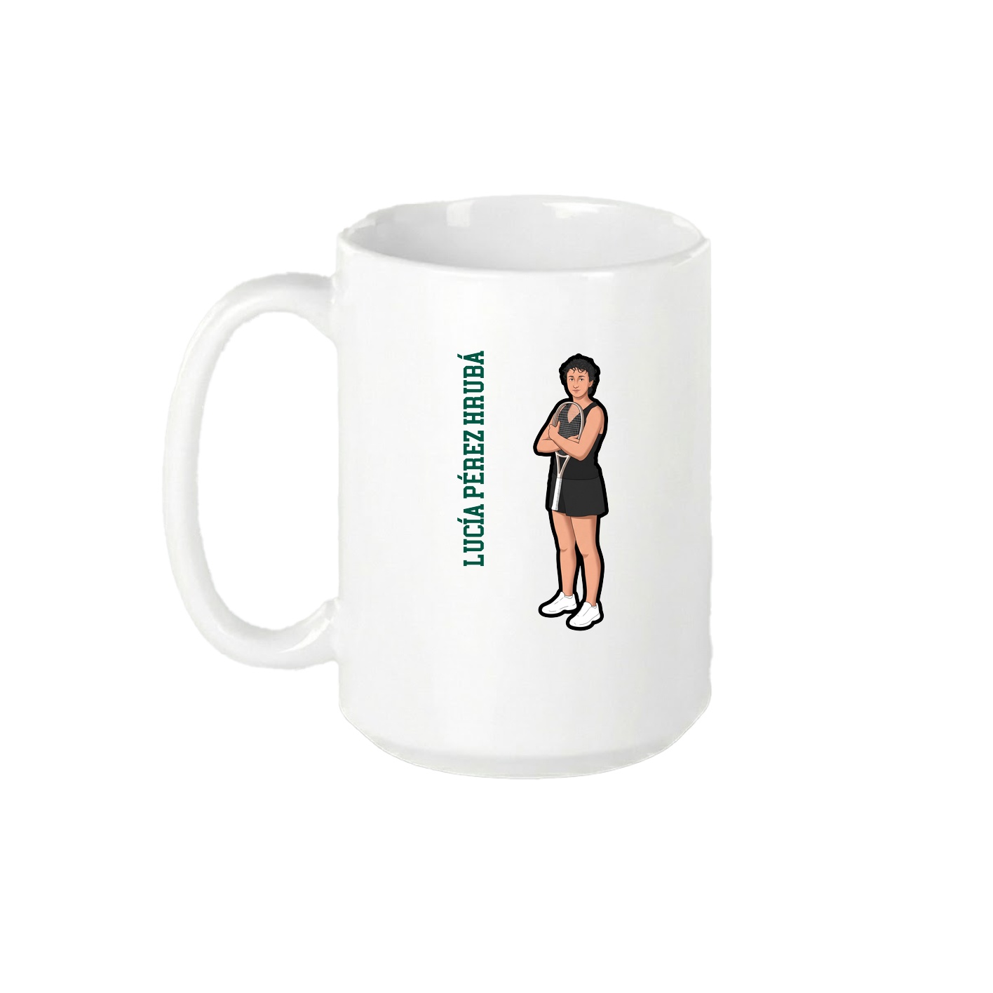 15oz Coffee Mug — Name Vertical in White