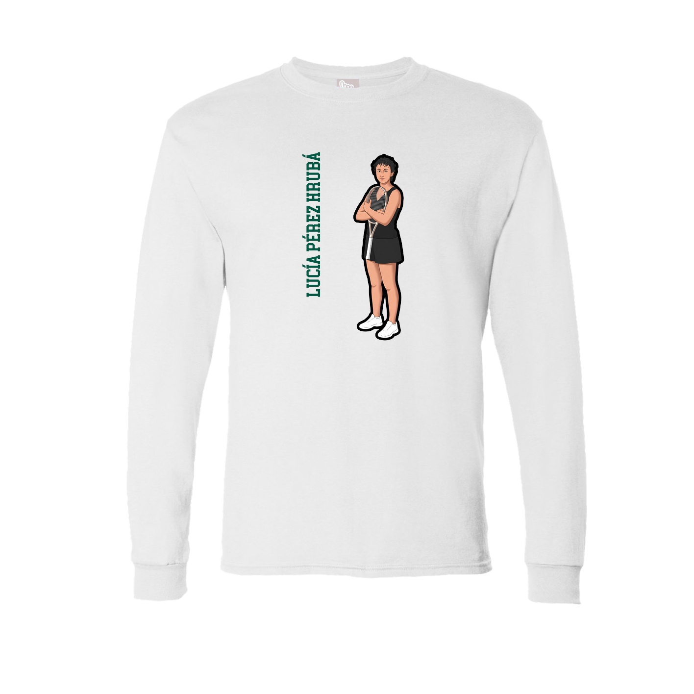 Long Sleeve Tee — Name Vertical in White