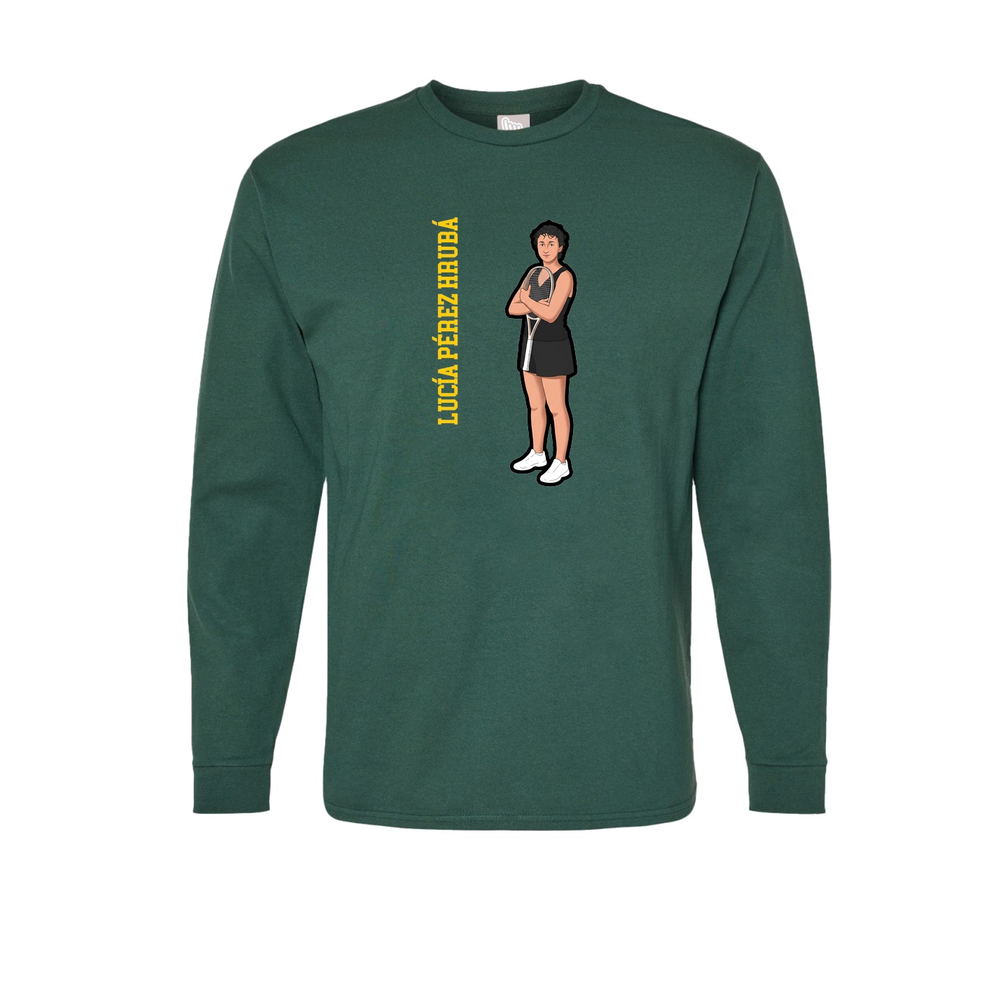 Long Sleeve Tee — Name Vertical in Green