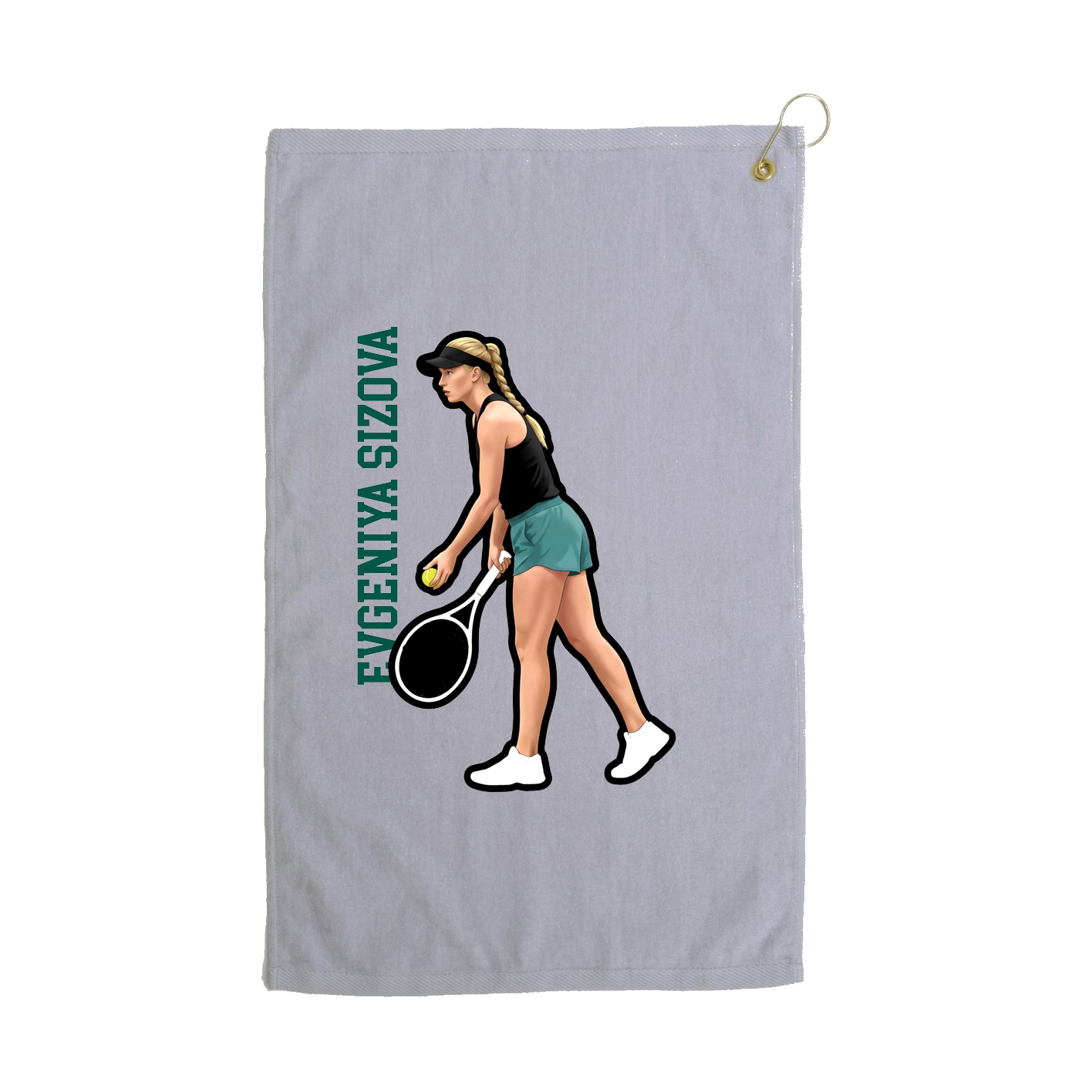 Golf Towel — Name Vertical in Grey