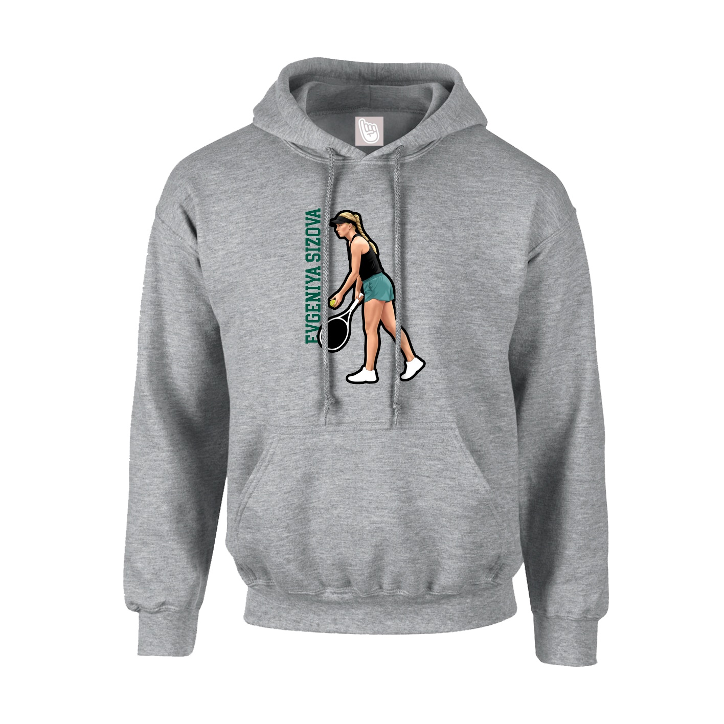 Hoodie — Name Vertical in Grey