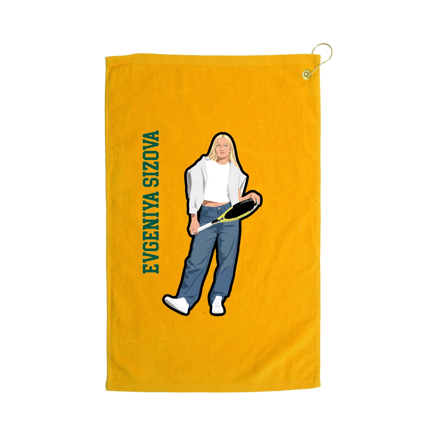 Golf Towel — Name Vertical in Gold