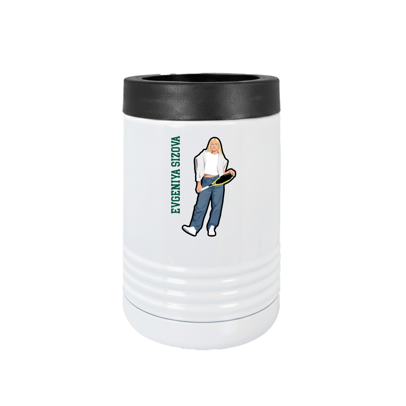 Beverage Holder — Name Vertical in White