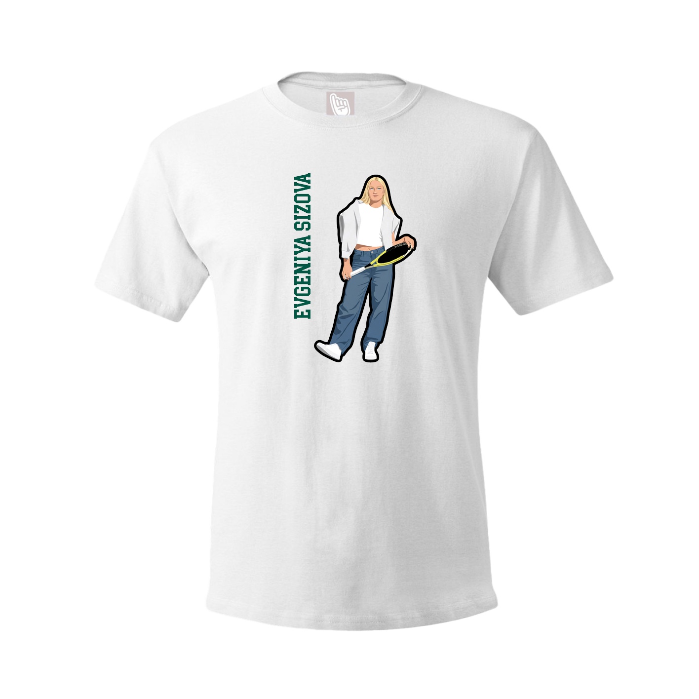 Tee — Name Vertical in White