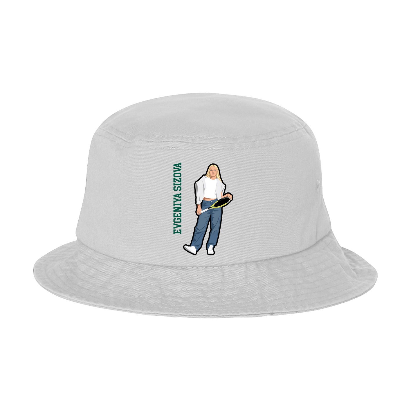Bucket Cap — Name Vertical in White