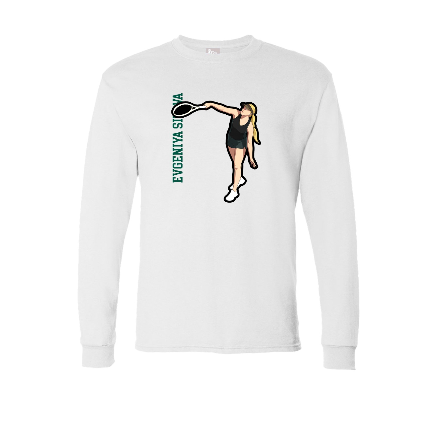 Long Sleeve Tee — Name Vertical in White