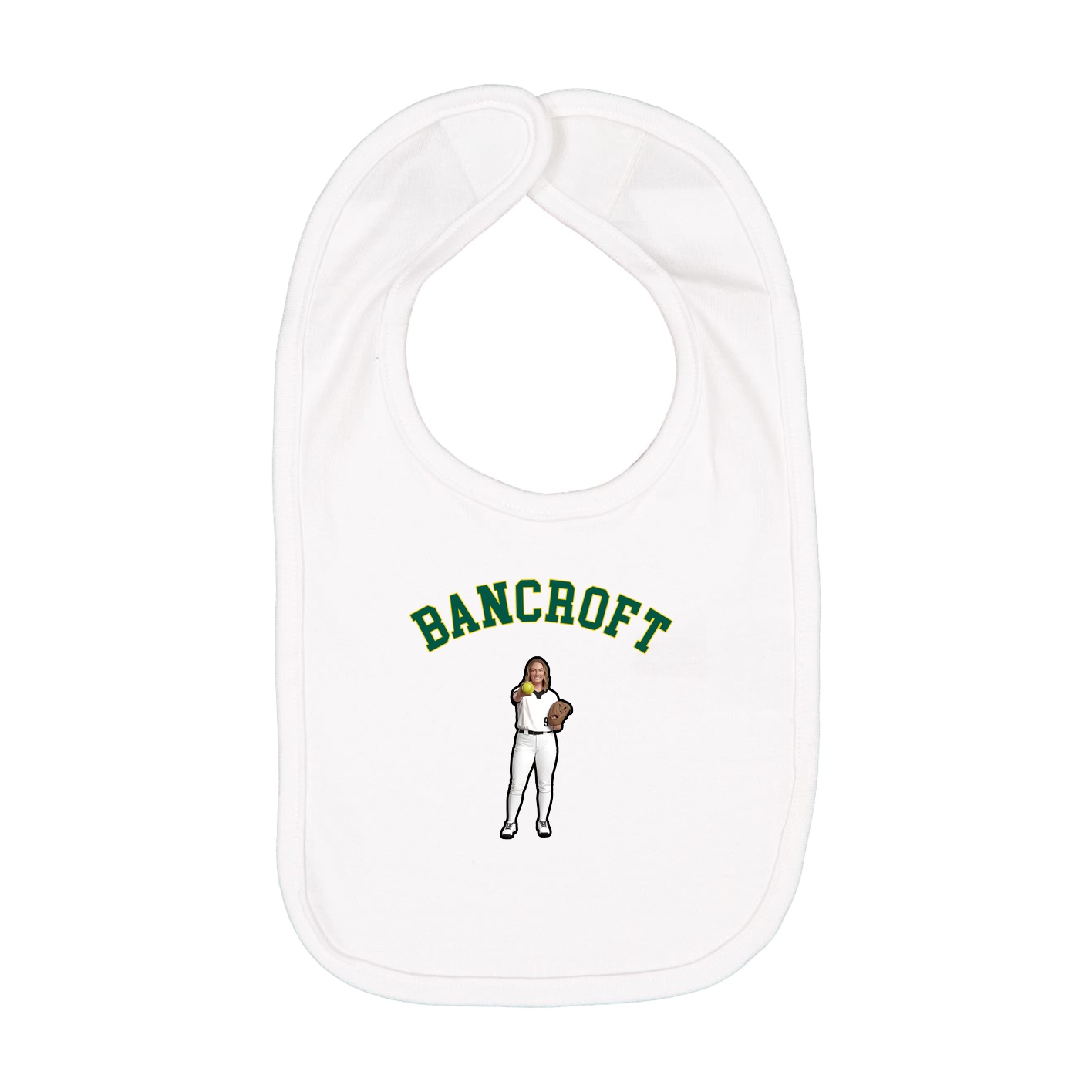 Infant Bib — Shirsey Arch in White