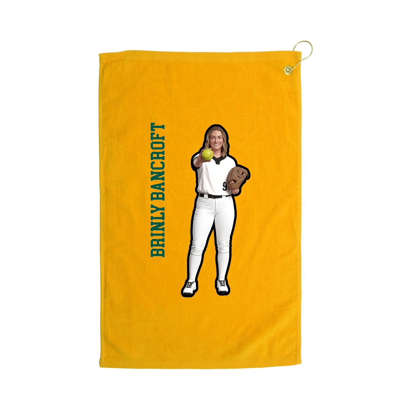 Golf Towel — Name Vertical in Gold