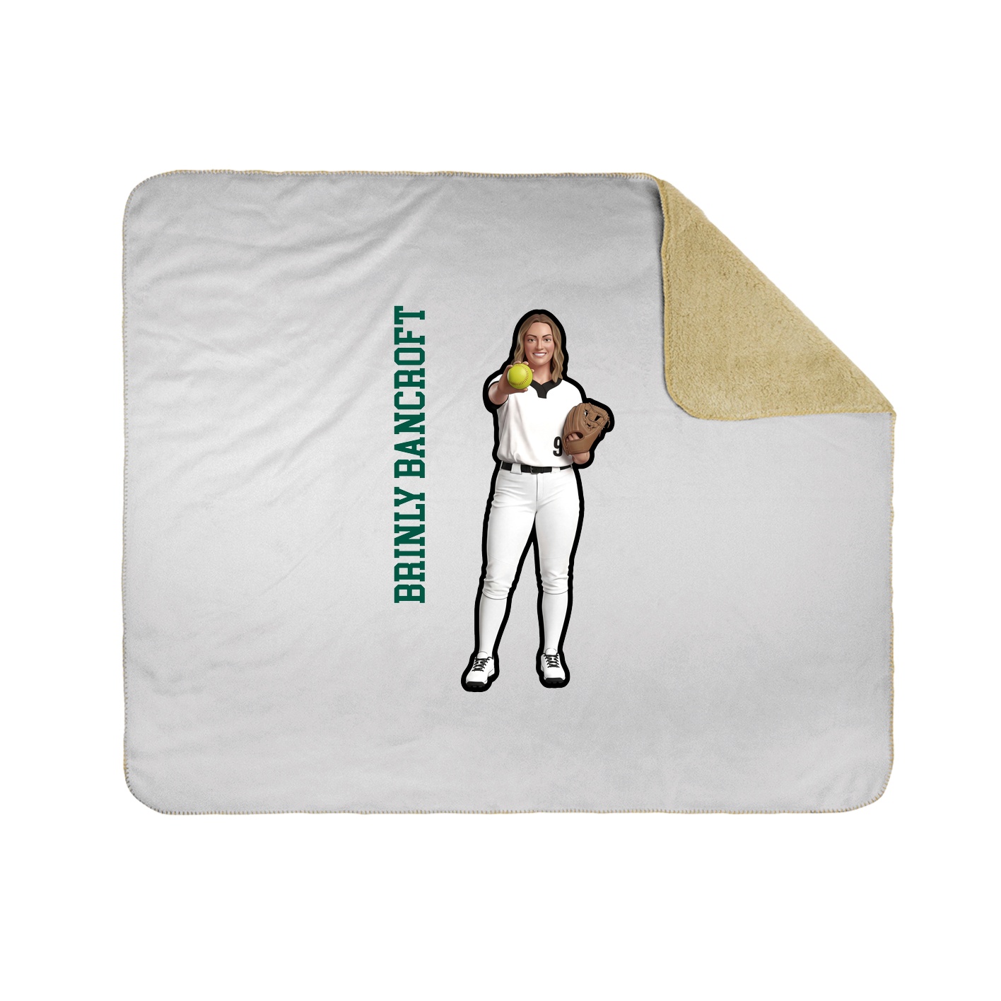 Throw Blanket — Name Vertical in White