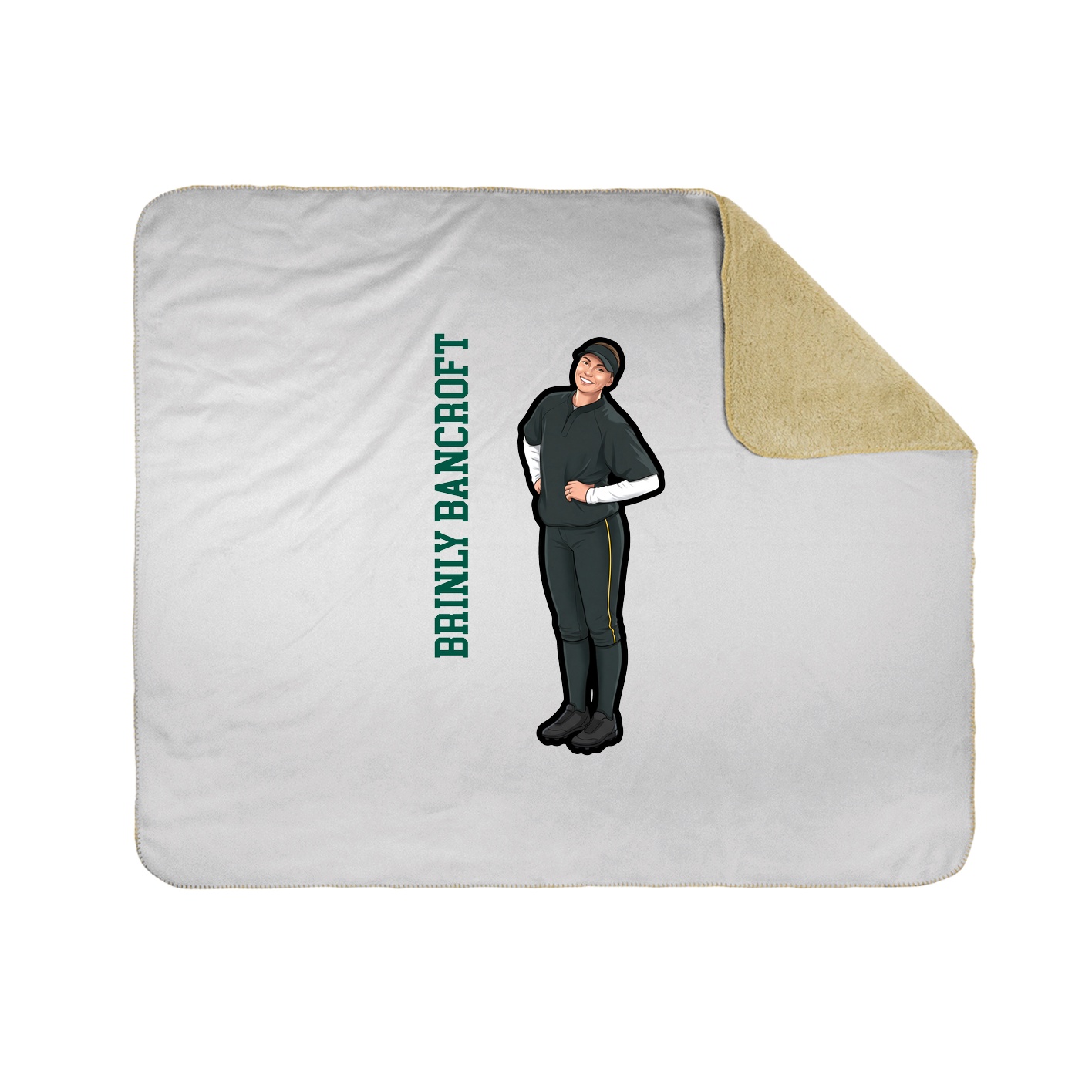 Throw Blanket — Name Vertical in White