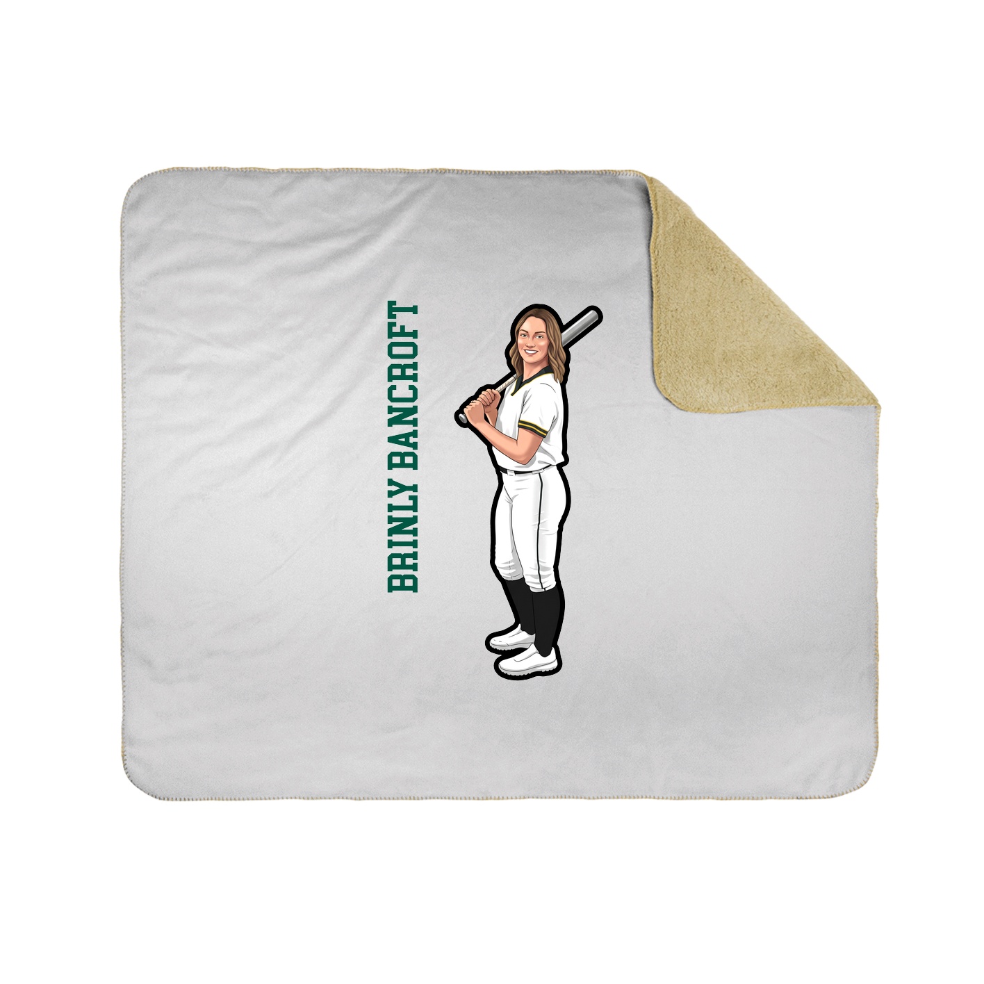 Throw Blanket — Name Vertical in White