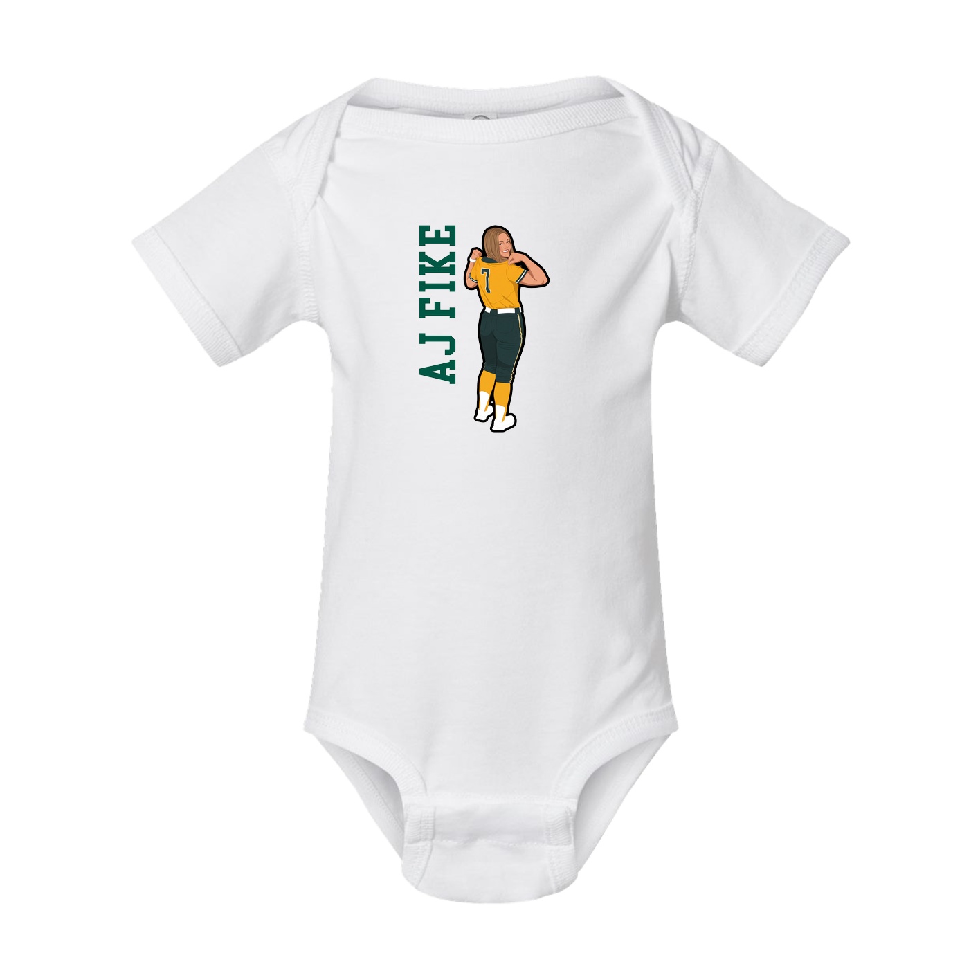 Baby Onesie — Name Vertical in White