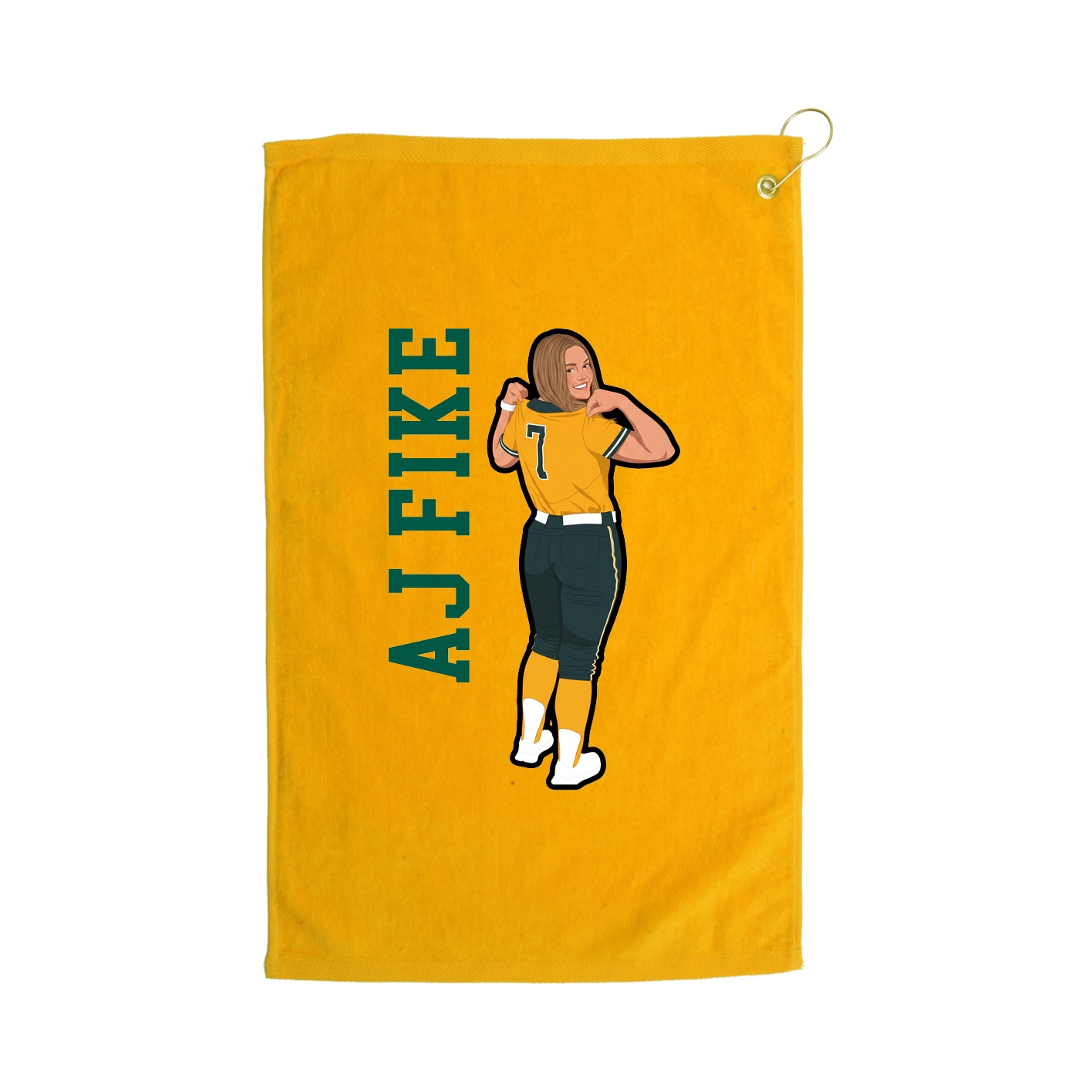 Golf Towel — Name Vertical in Gold