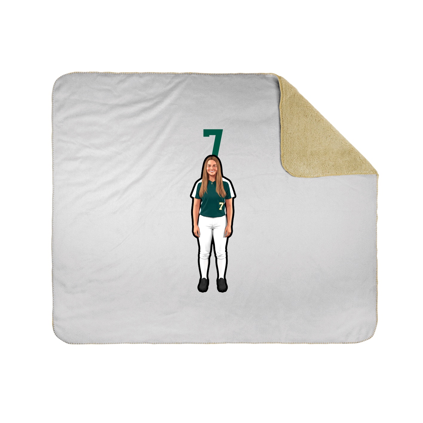 Throw Blanket — Number Top in White