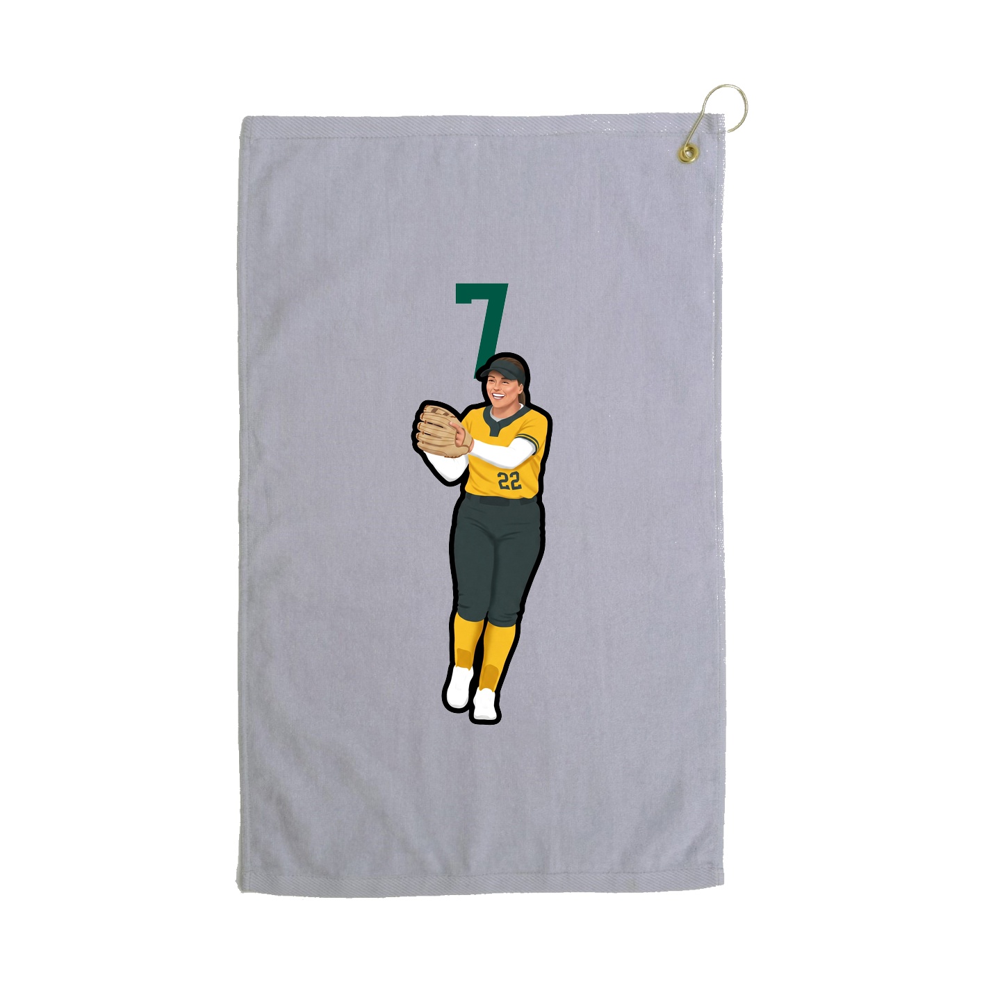 Golf Towel — Number Top in Grey