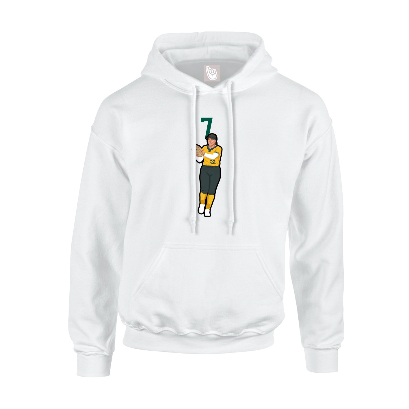 Hoodie — Number Top in White