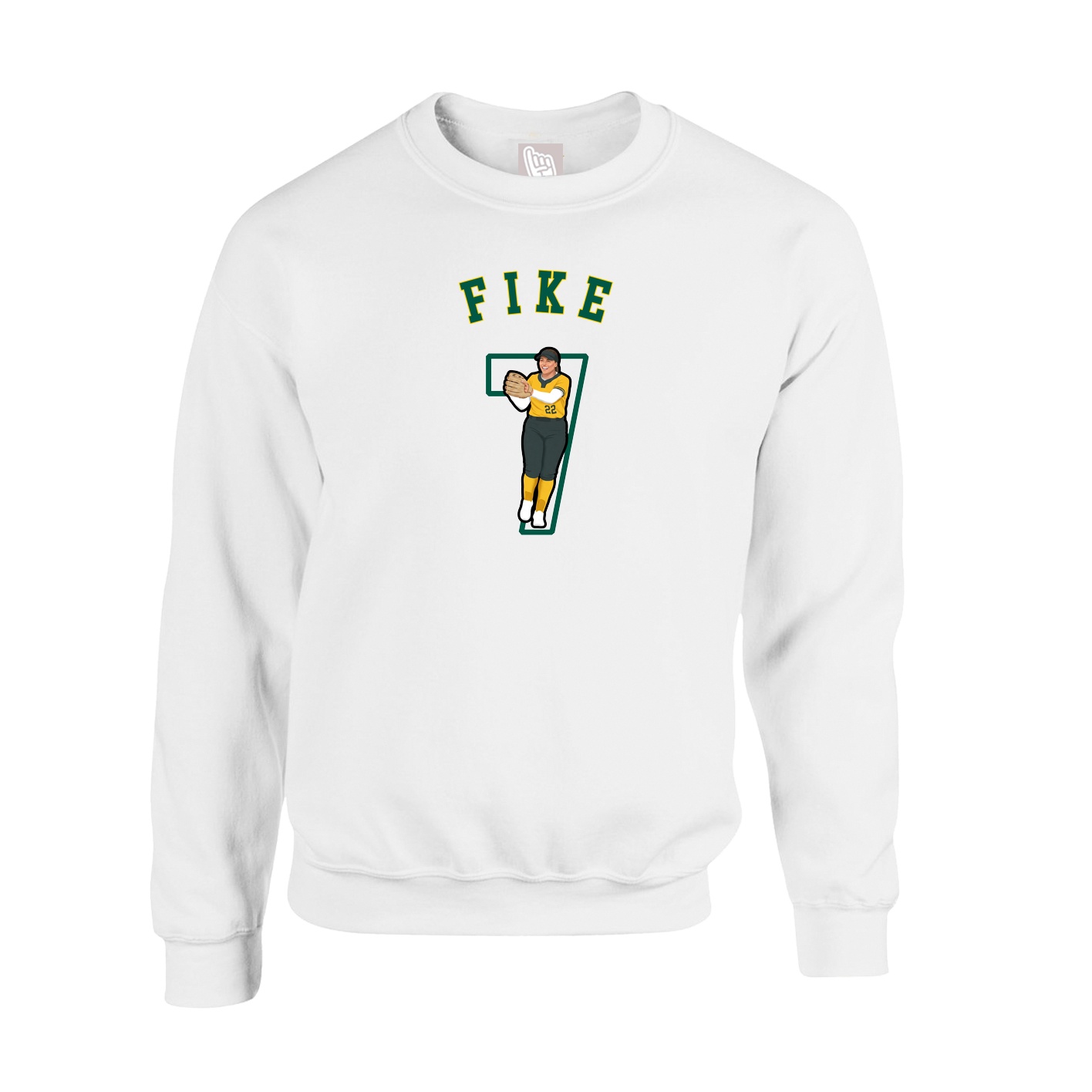 Fleece Crew — Shirsey Arch in White