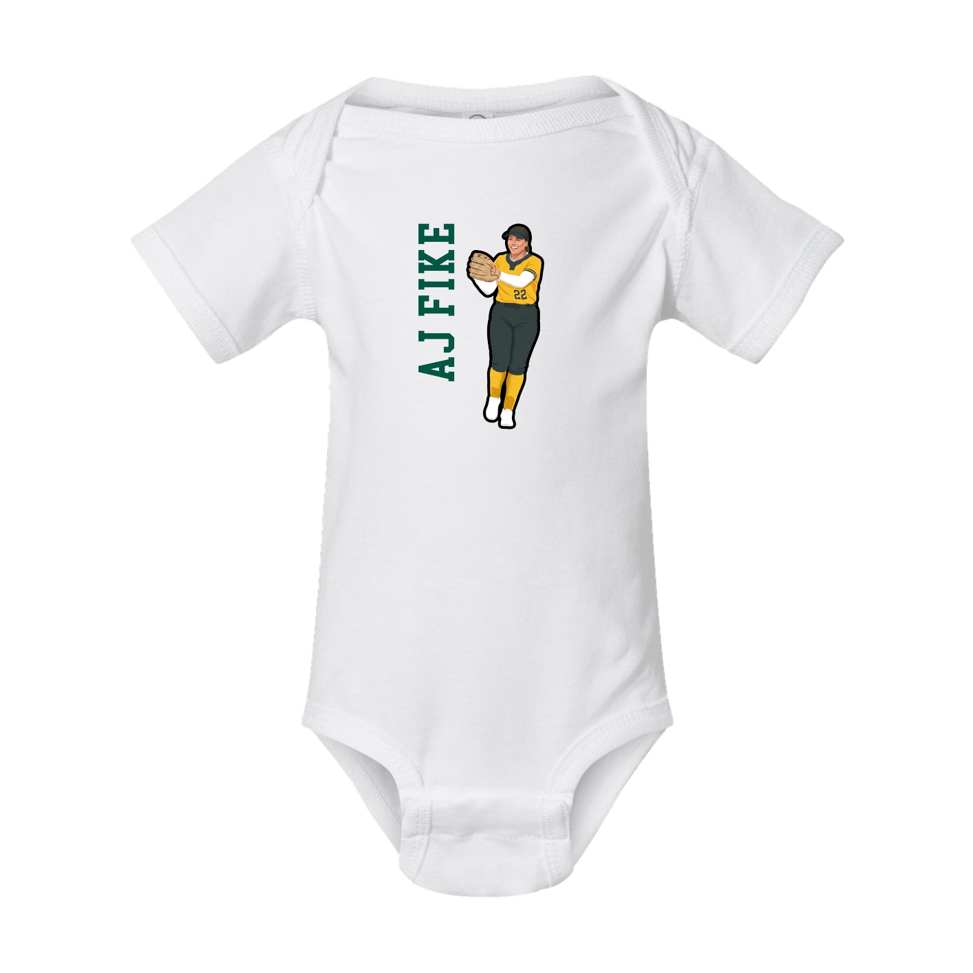 Baby Onesie — Name Vertical in White