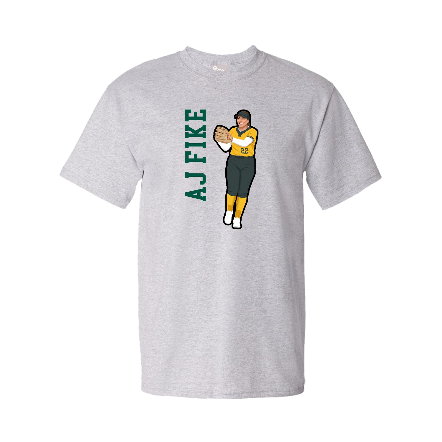 Tee — Name Vertical in Grey