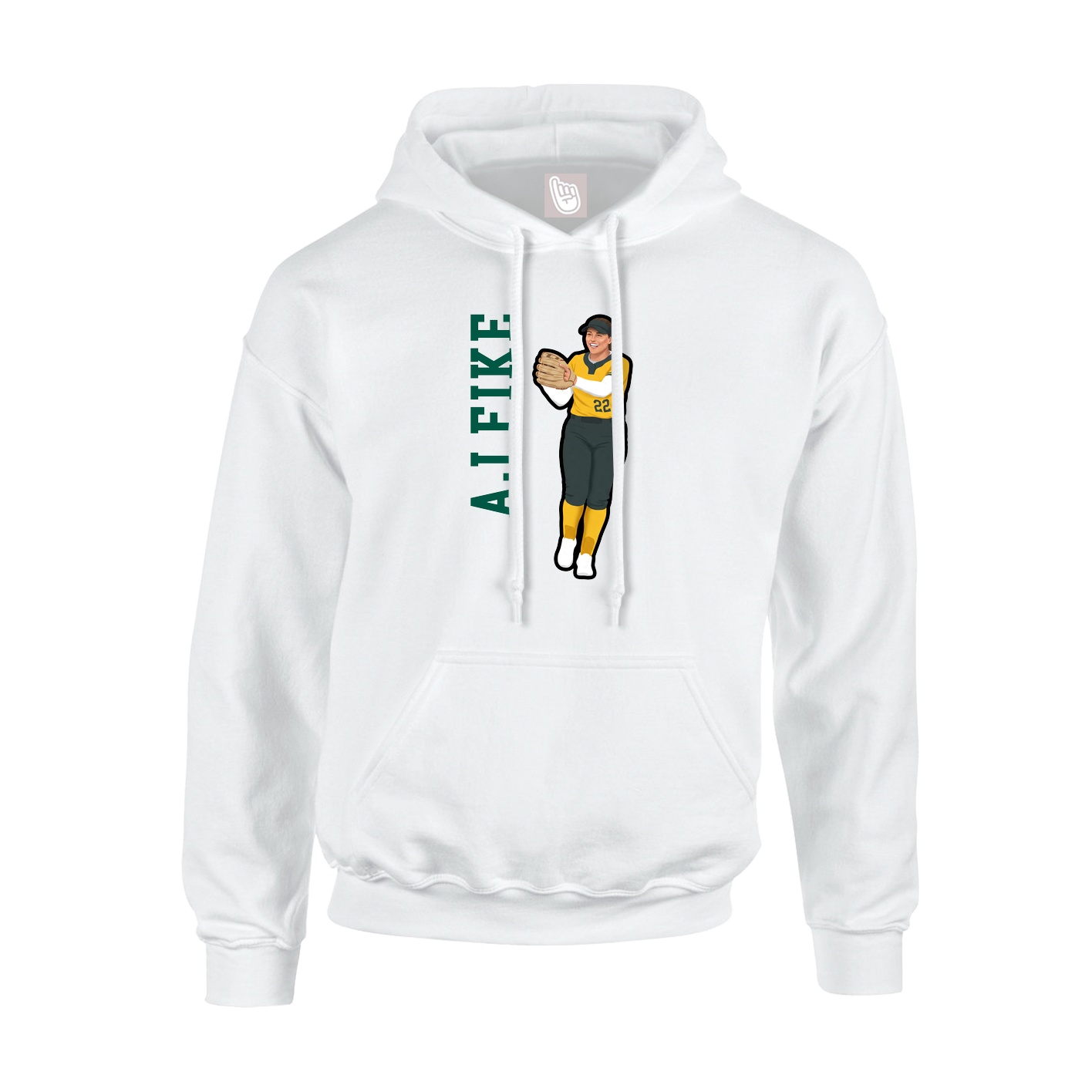 Youth Hoodie — Name Vertical in White