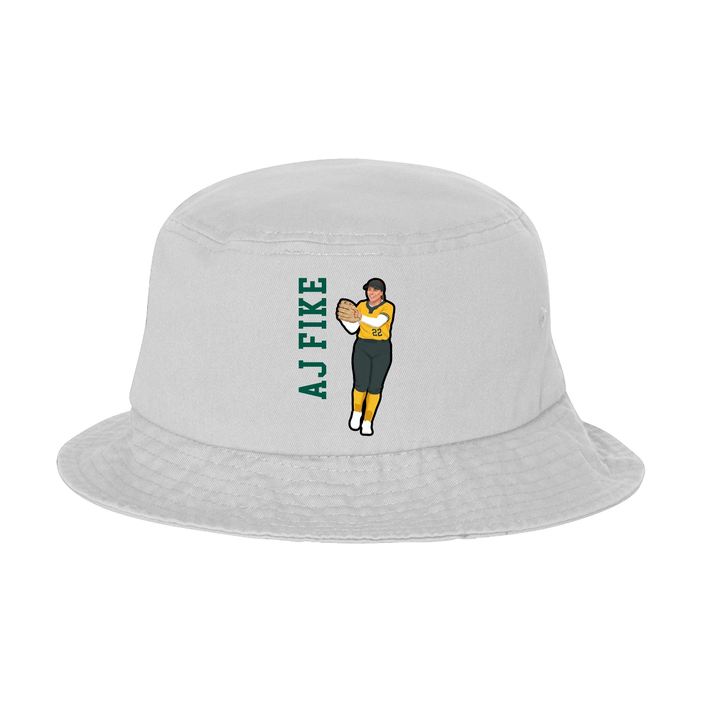 Bucket Cap — Name Vertical in White