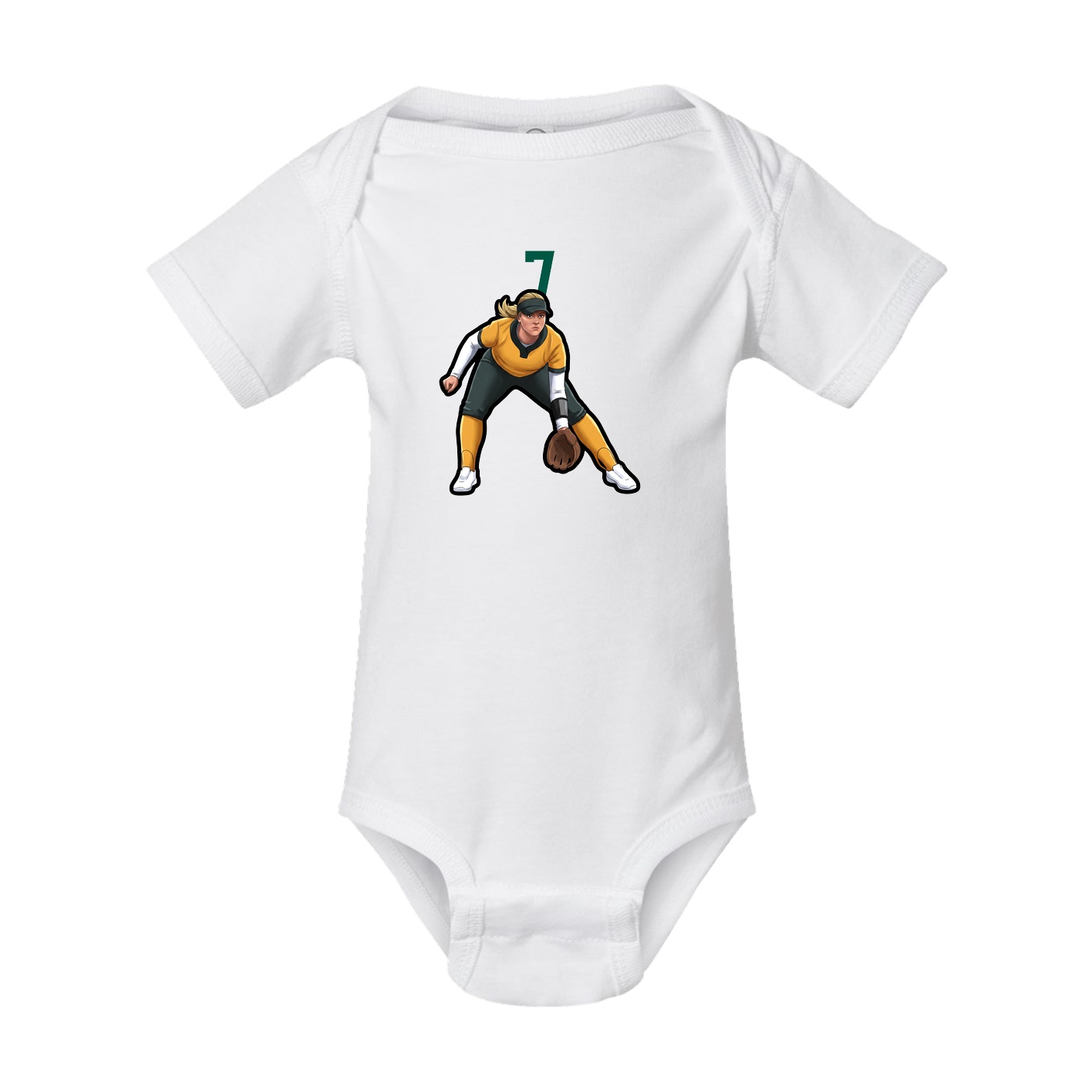 Baby Onesie — Number Top in White